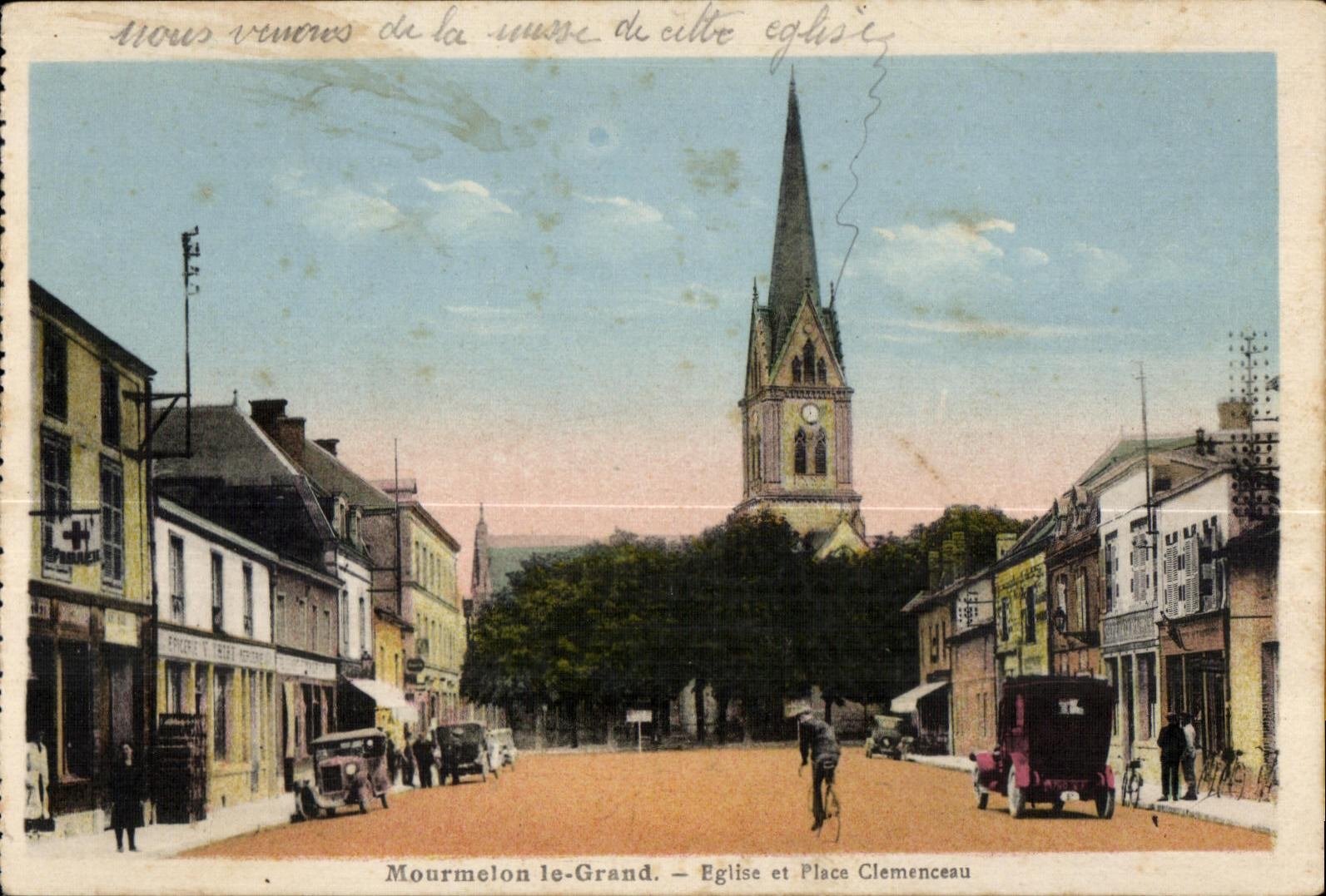 Mourmelon Large the Church and Clemenceau Place