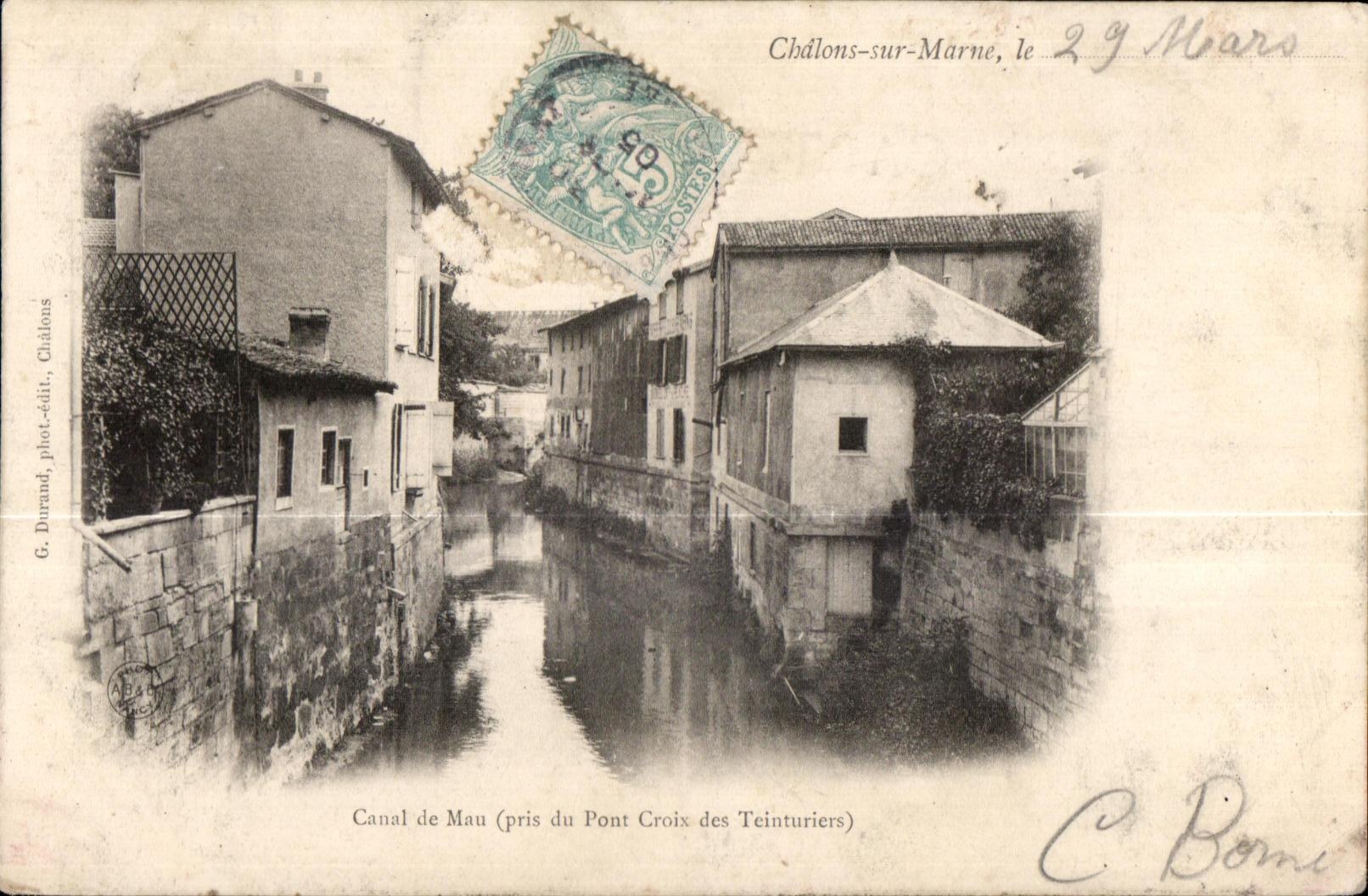 Trawl-nets on Marne the Canal of Mau taken of the Bridge Believe of the Dyers