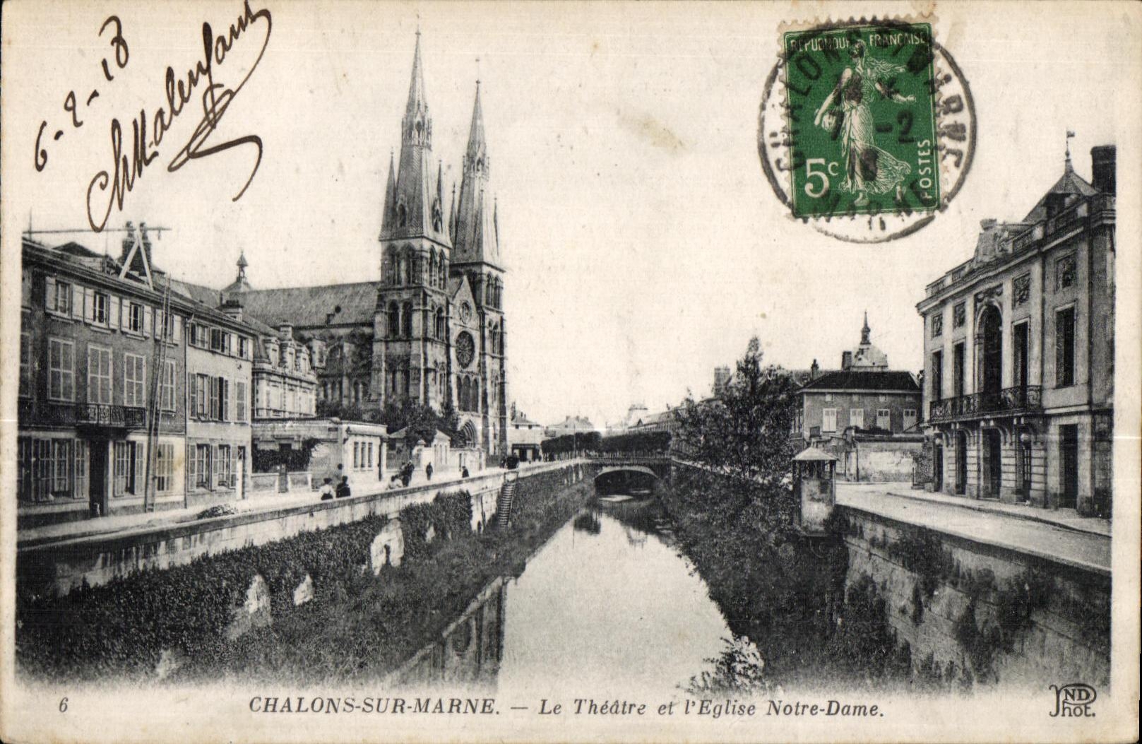 Trawl-nets On the Marne the Theater and Notre Dame Church