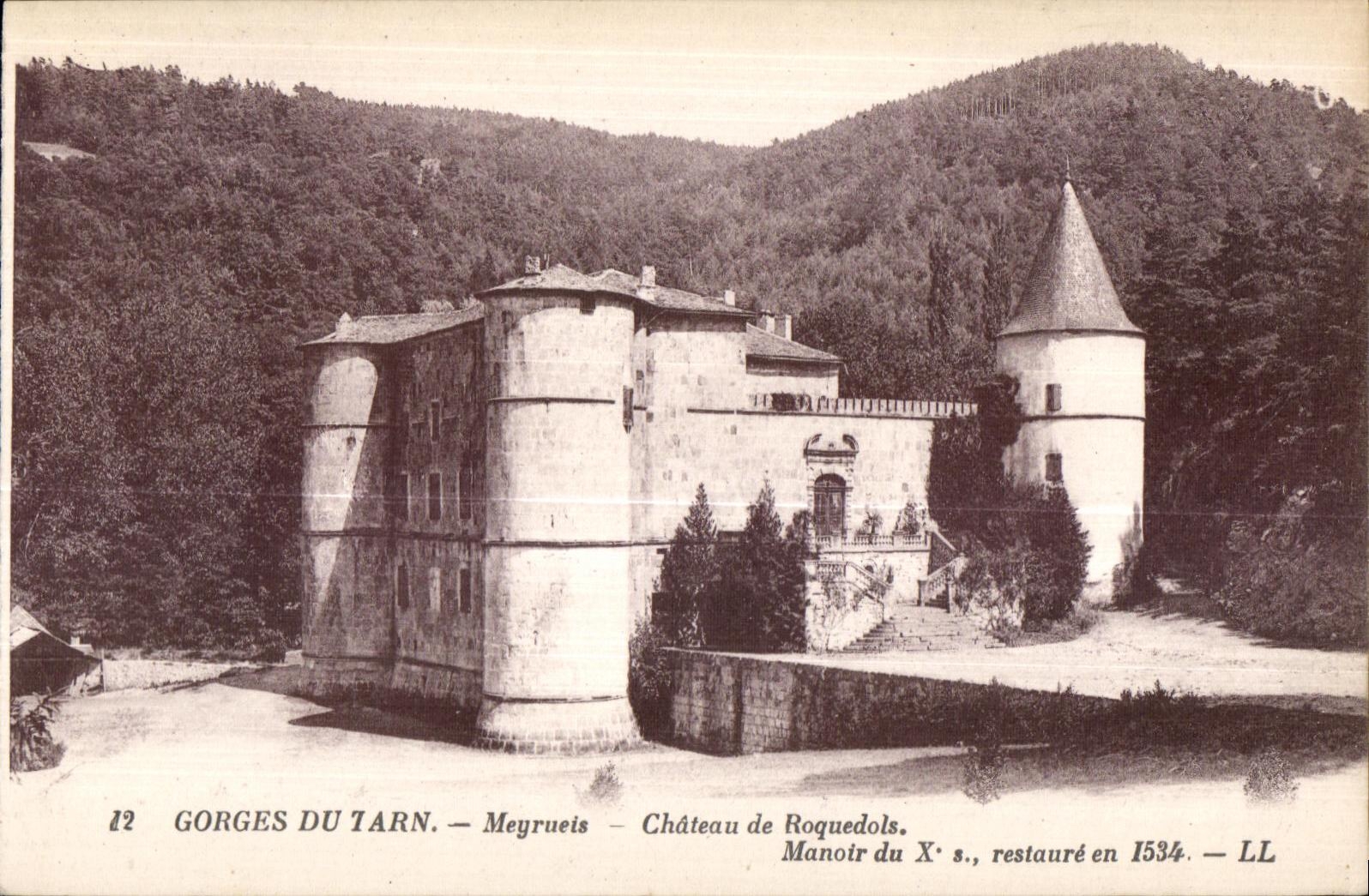 CPA Gorges du Tarn Meyrueis Chateau de Roquedols Manoir du X e s restaure en