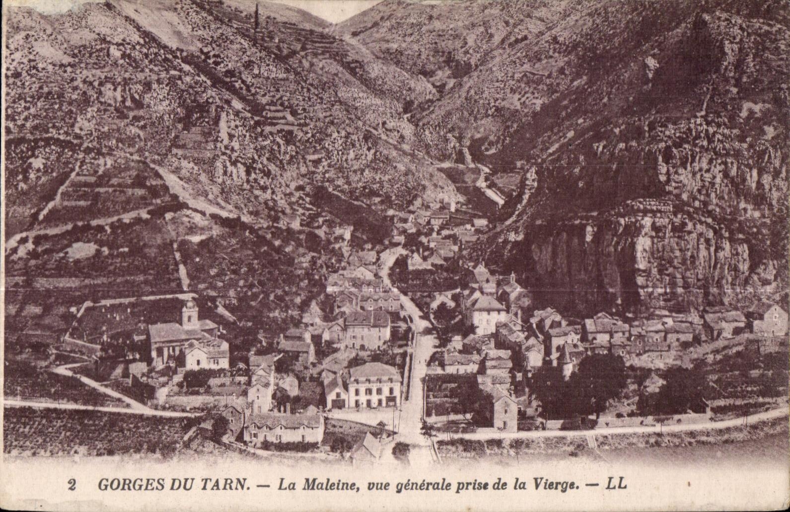 CPA Gorges du Tarn La Maleine vue generale prise de la Vierge