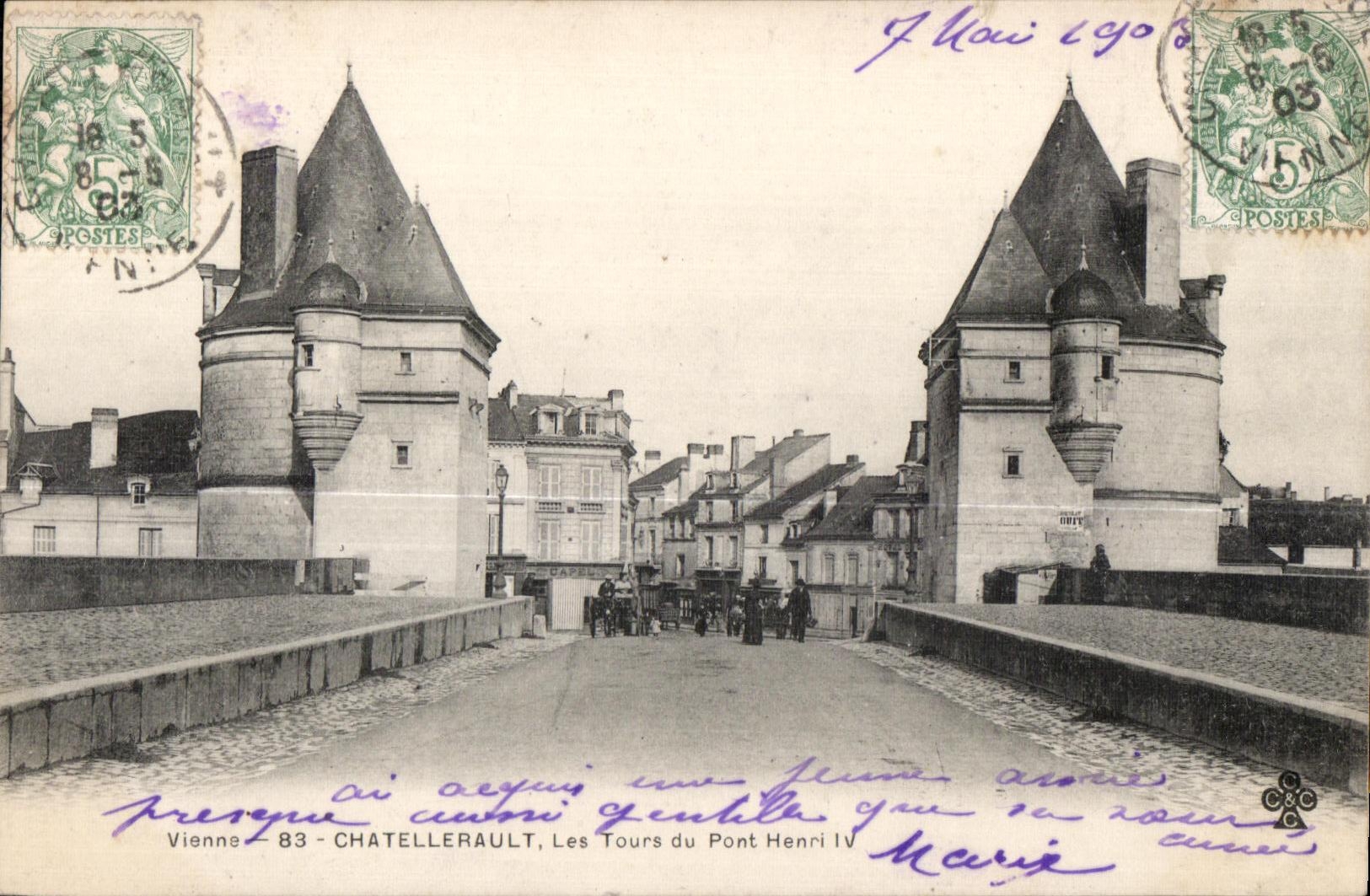 CPA Chatellerault Las Tours Du Pont Henri