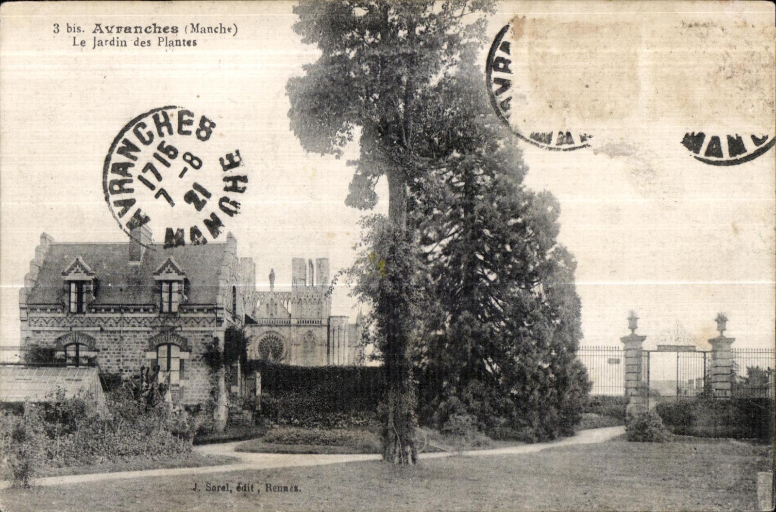 CPA Bis avranches (manche) le jardin des plantes