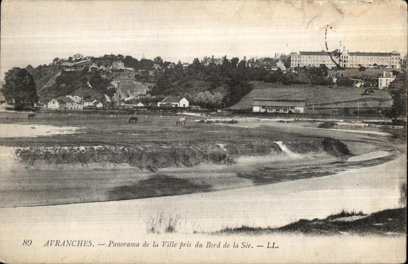 CPA Avranches panorama de la ville pris du bord de la See