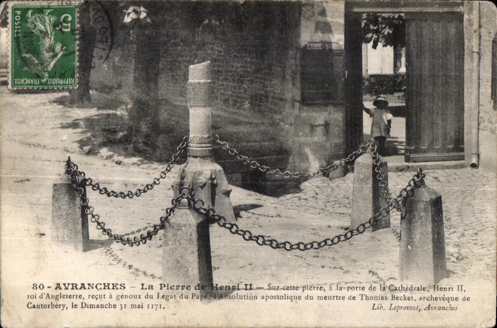 CPA Avranches La Pierre De Henri II Sur Cette Pierre de la Cathedrale Henri
