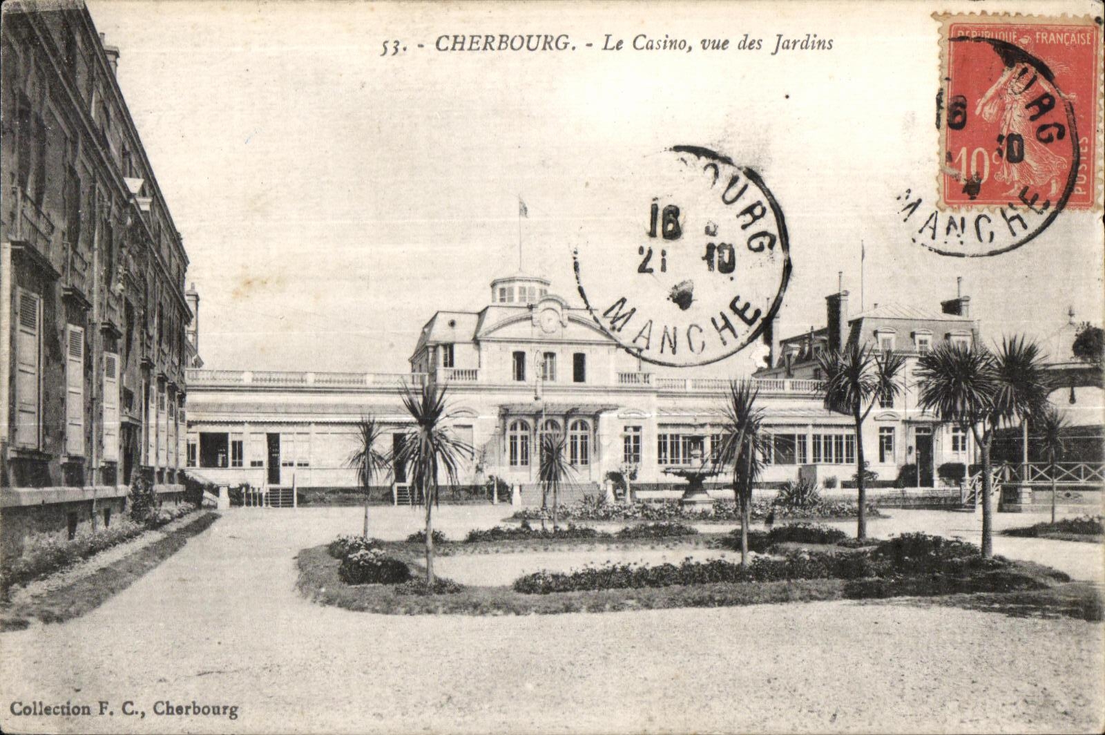 CPA Cherbourg Le Casino vue des Jardins