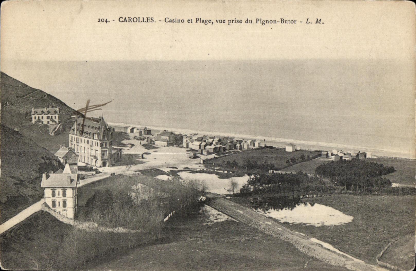 CPA Carolles Casino et Plage vue prise du Pignon Butor