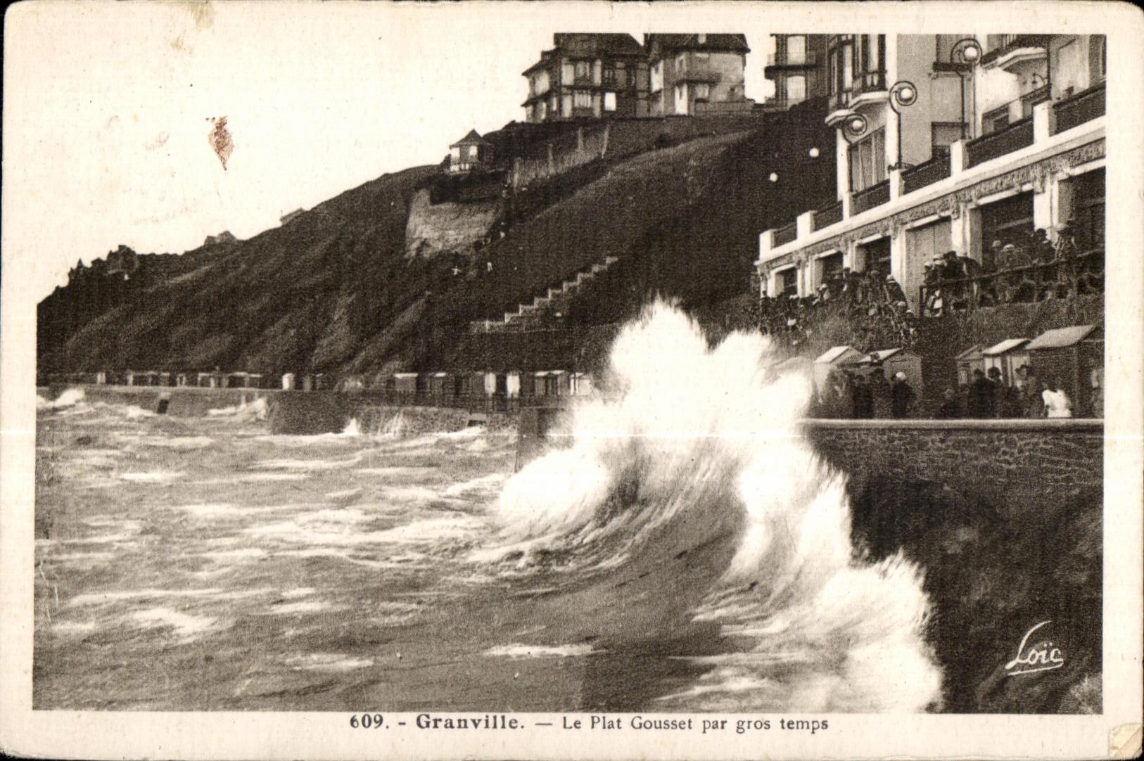 CPA Granville Le Plat Gousset par gros temps