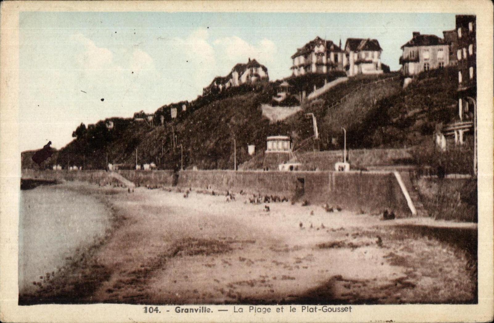 CPA Granville La Plage et le Plat Gousset