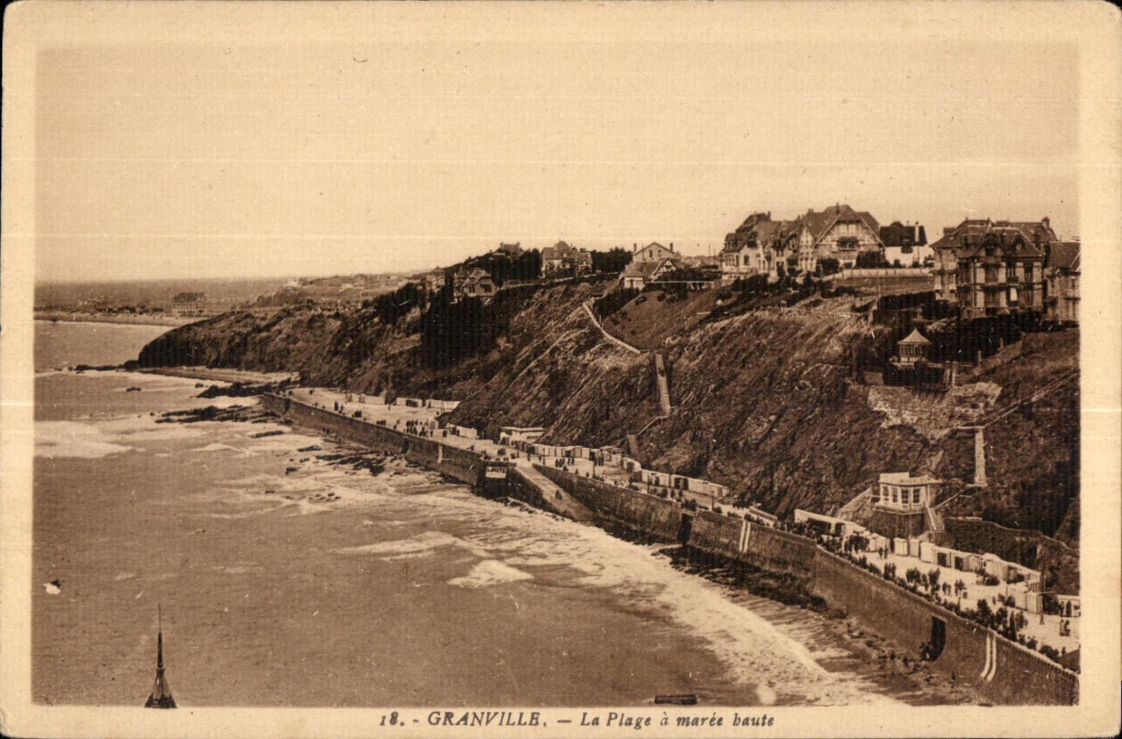 CPA Granville La Plage a maree baute