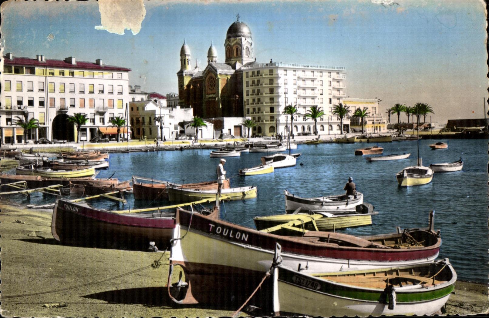 CPSM Saint Raphael (Var) Le Port et la Cathedrale