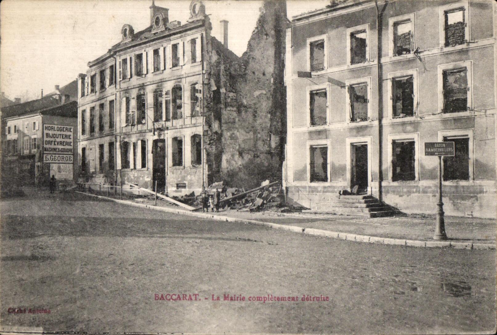 CPA Baccarat La Mairie completement detruite 