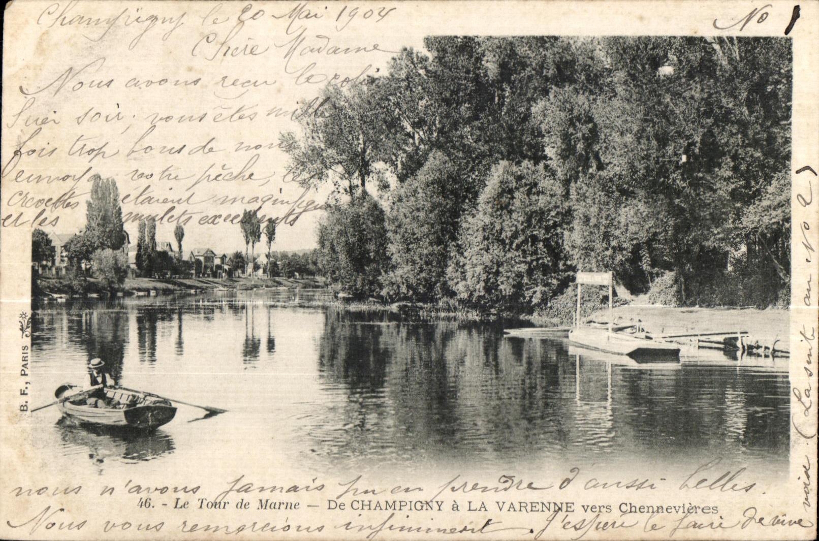 CPA the Turn of the Marne De Champigny to the Game preserve Towards Chennevieres