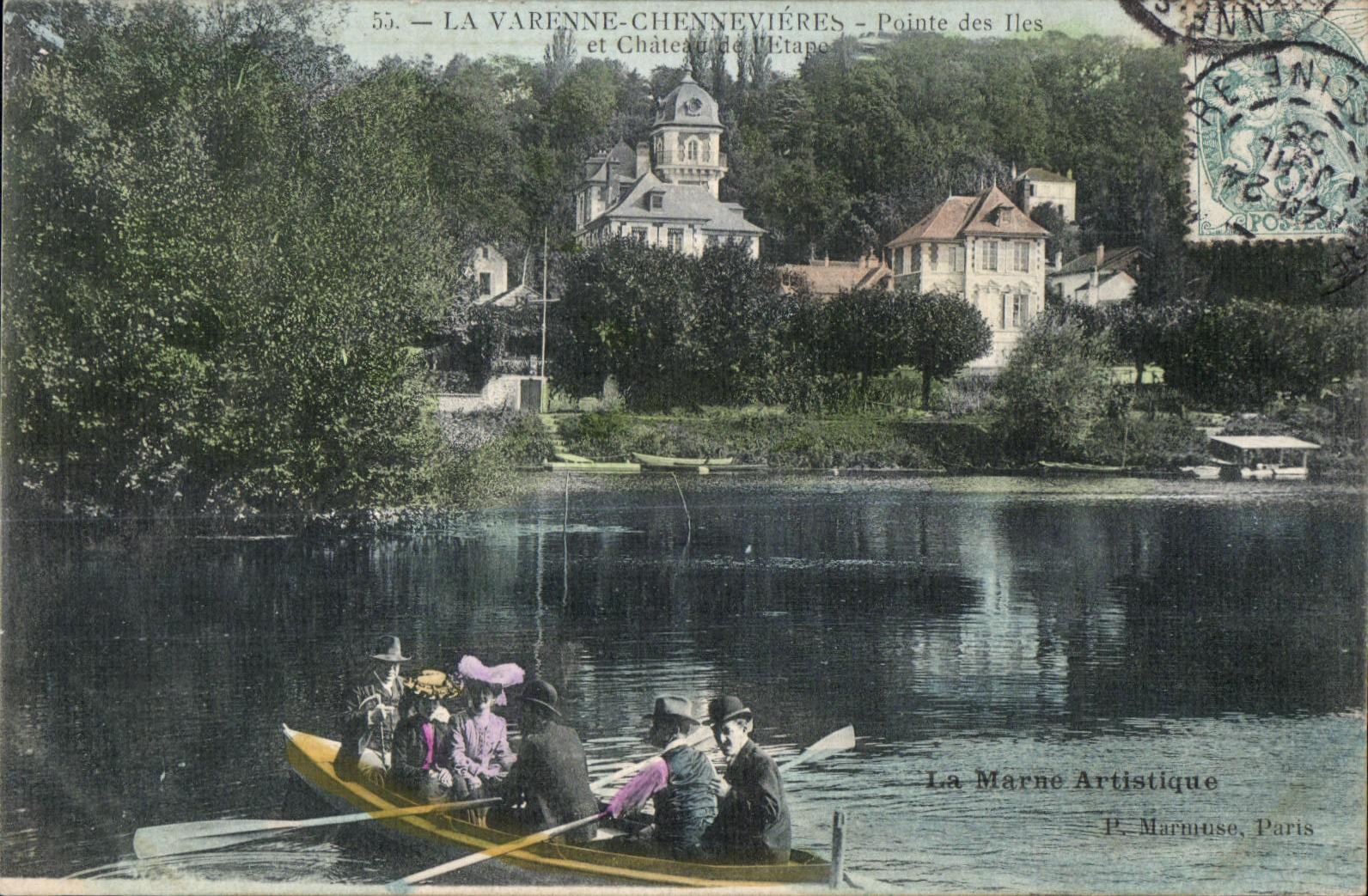 CPA the Artistic Marne the Chennevieres Game preserve Points islands and castle of pond