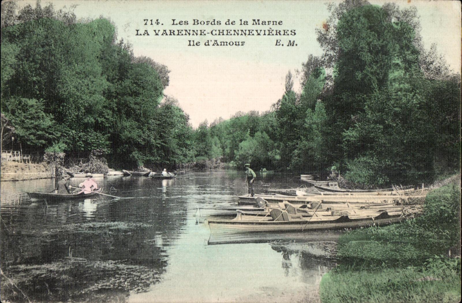 CPA De Les Bords de la Marne La Varenne Chennevieres Ile d Amous EM
