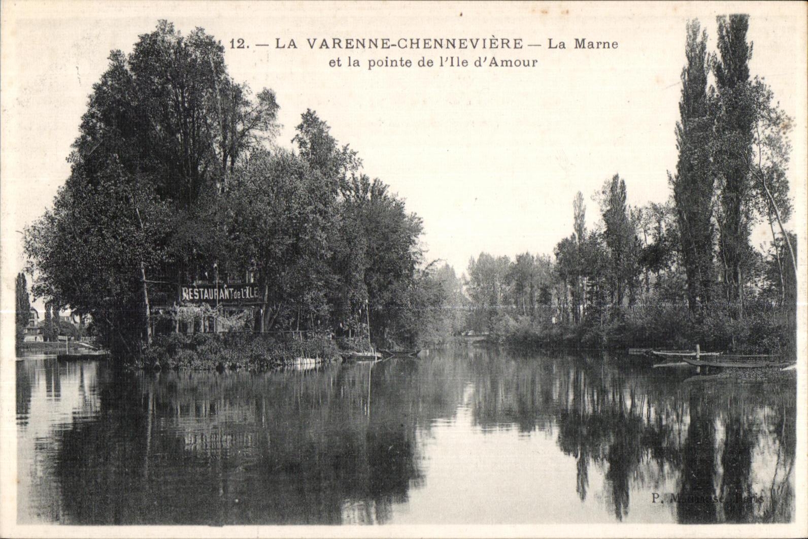 CPA the Chenneviere Game preserve the Marne and Top of the Island Love Restoring of island