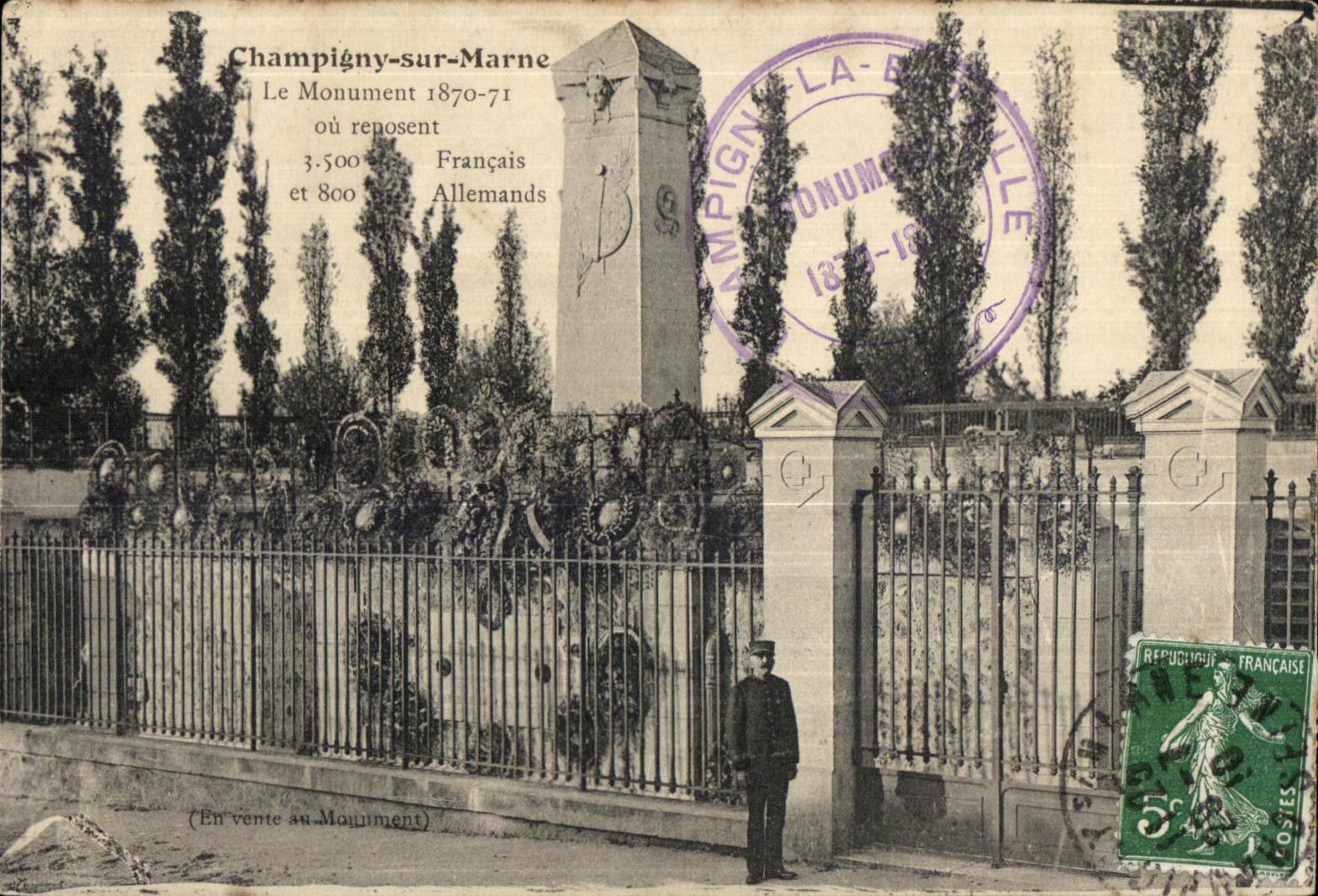CPA Champigny the Marne the Monument 1870 1871