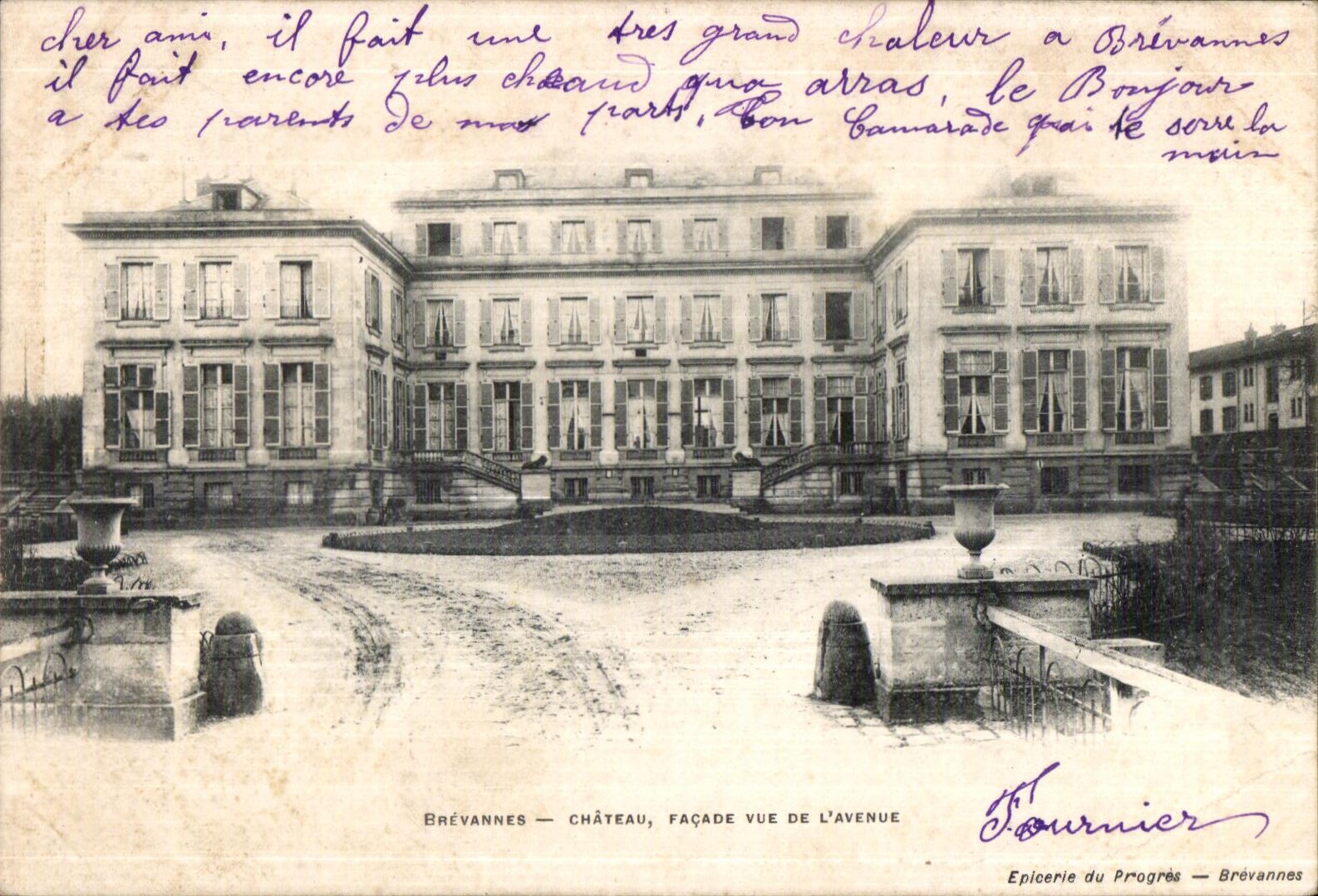 CPA Brevannes Chateau Facade Vue De L Avenue