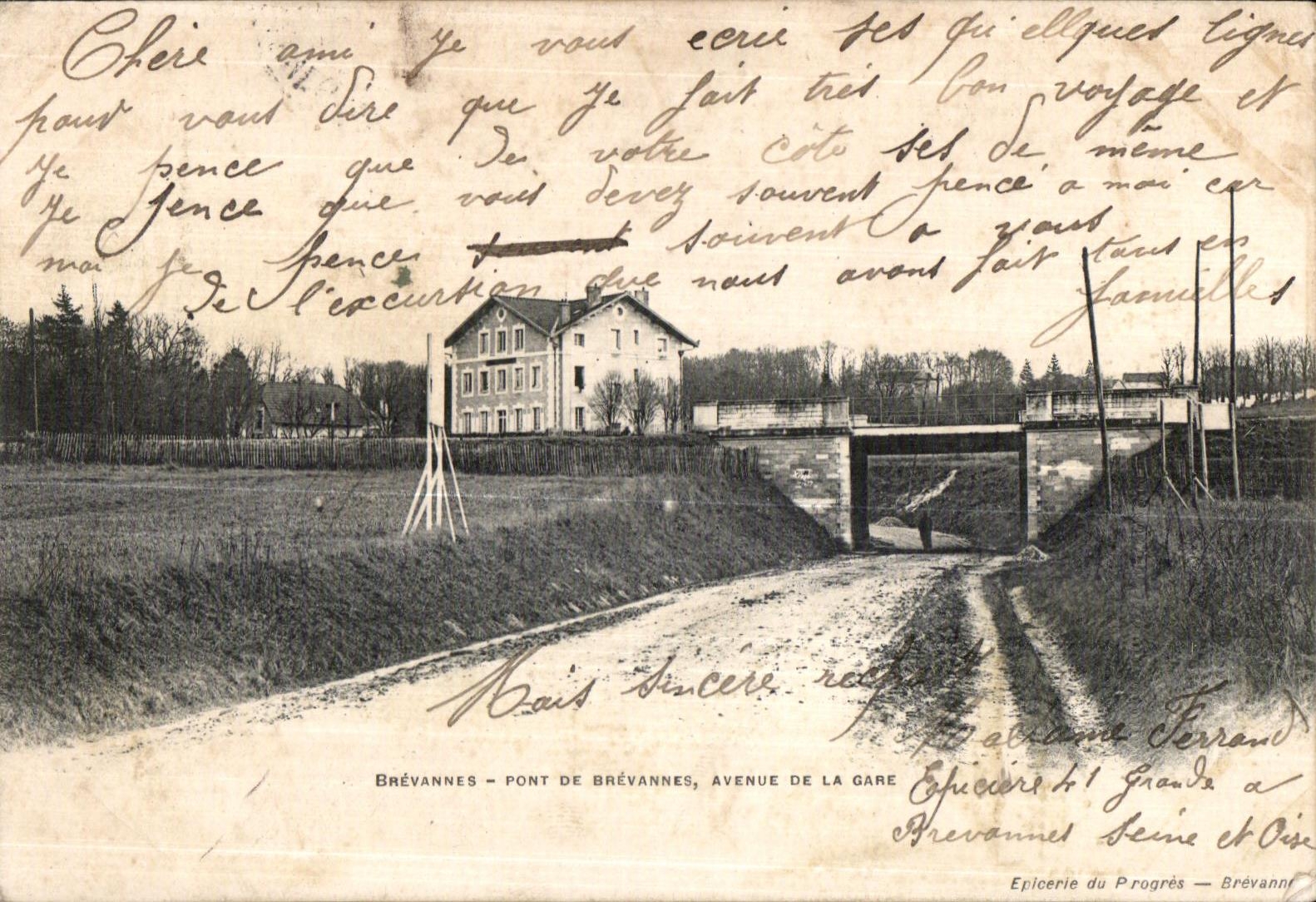 CPA Brevannes Bridge De Brevannes Avenue Of the Station