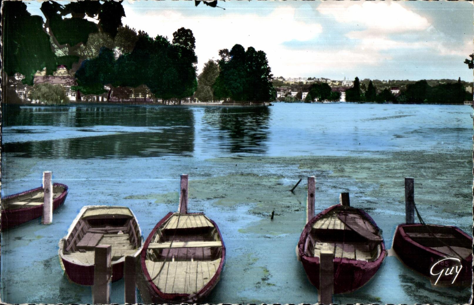 CPA the Lake Enghien and I iie with the Swans