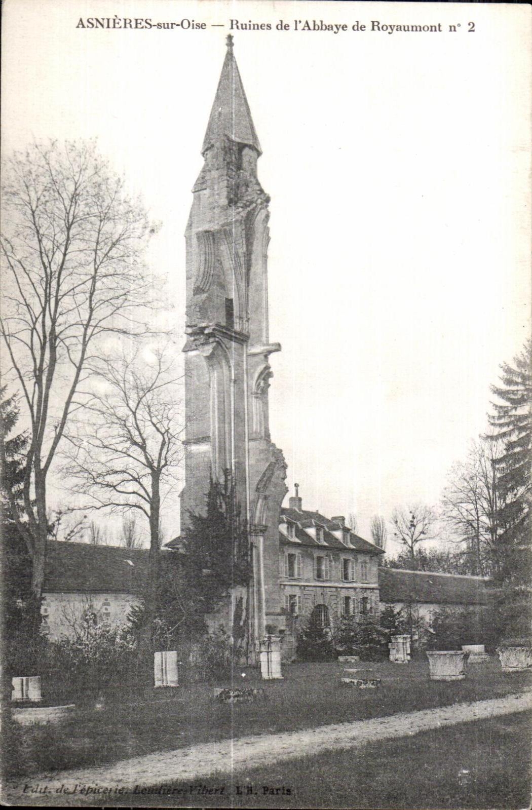 CPA Asnieres en las ruinas de Oise de la abadia de I de Royaumont