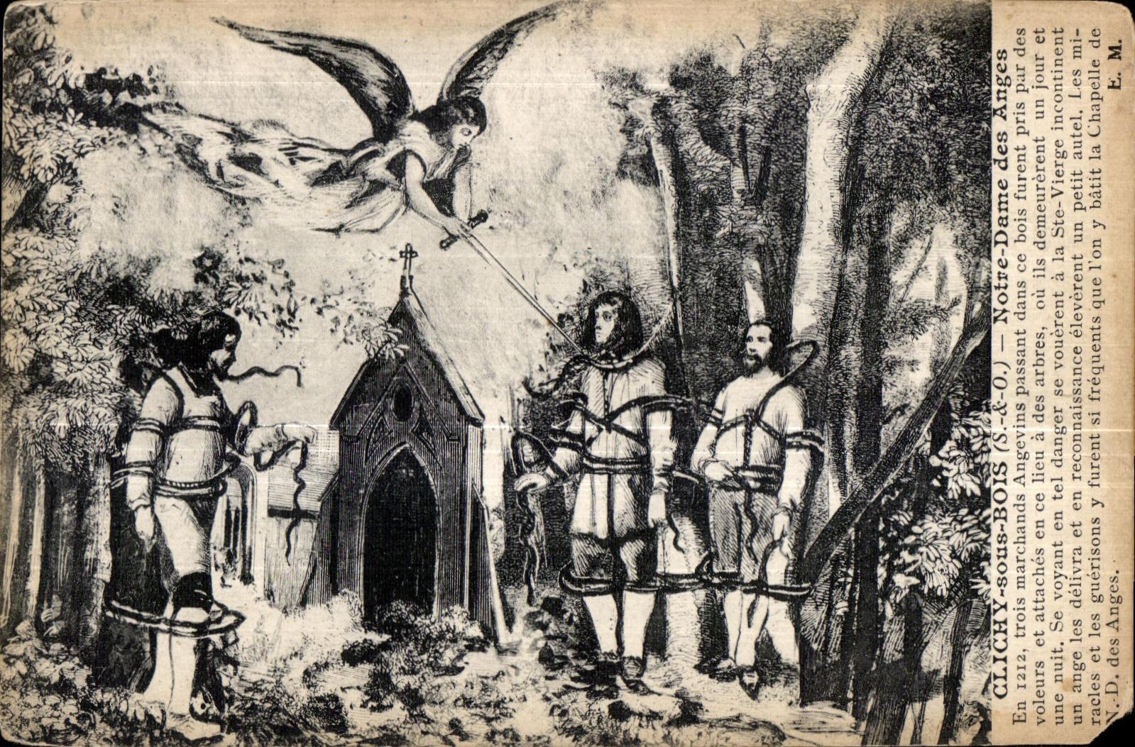 CPA Clichy debajo de la madera de Notre Dame de los Angeles