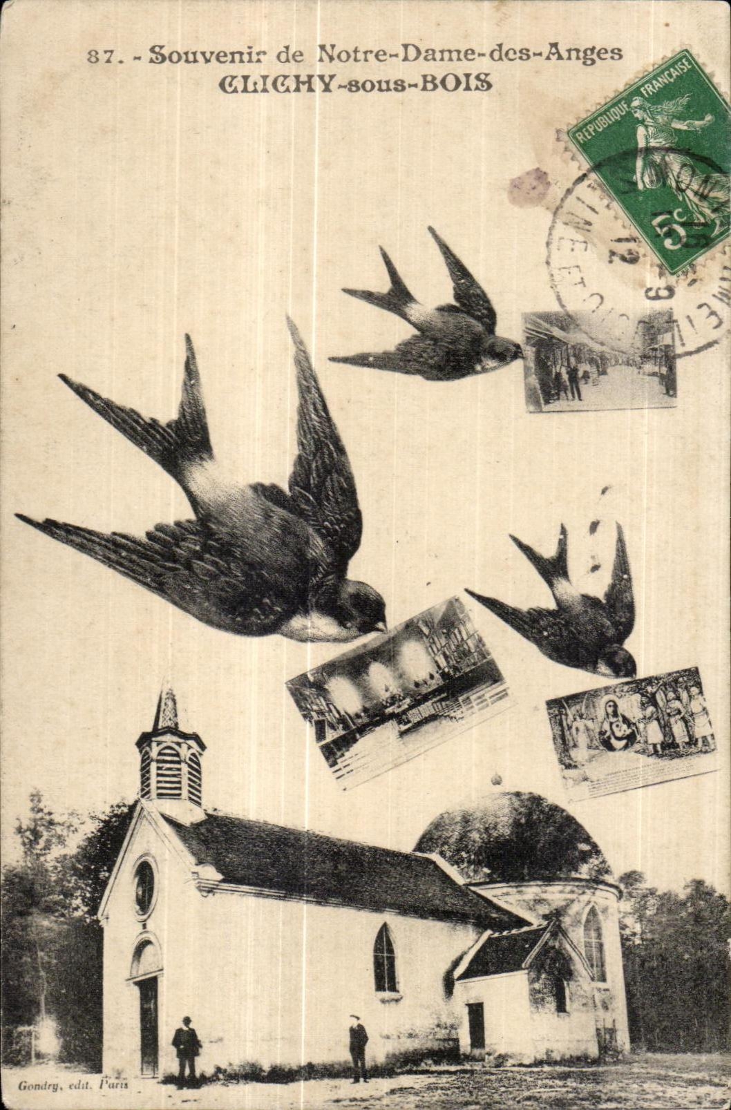 CPA Clichy bajo peregrinaje de madera de NR de los Angeles a la cAmara acorazada de NR de los tragos de los Angeles