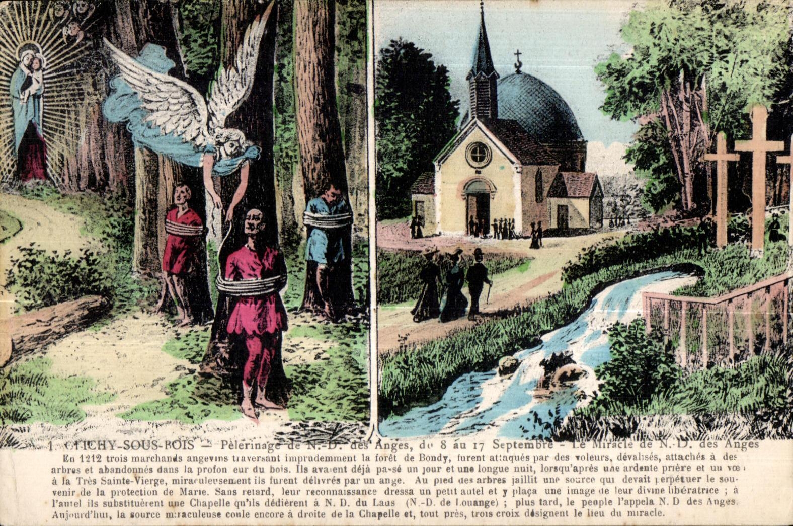 CPA Clichy bajo peregrinaje de madera de NR de los Angeles