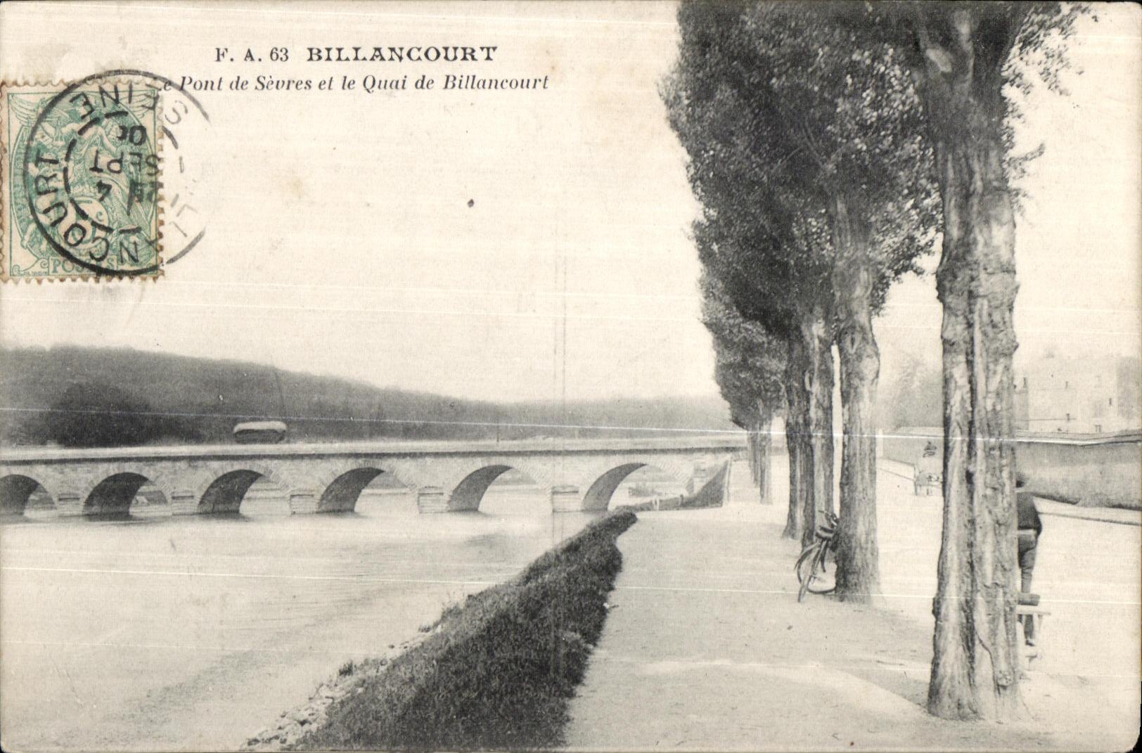 CPA Billancourt Pont of Separate and the Quay of Billancourt