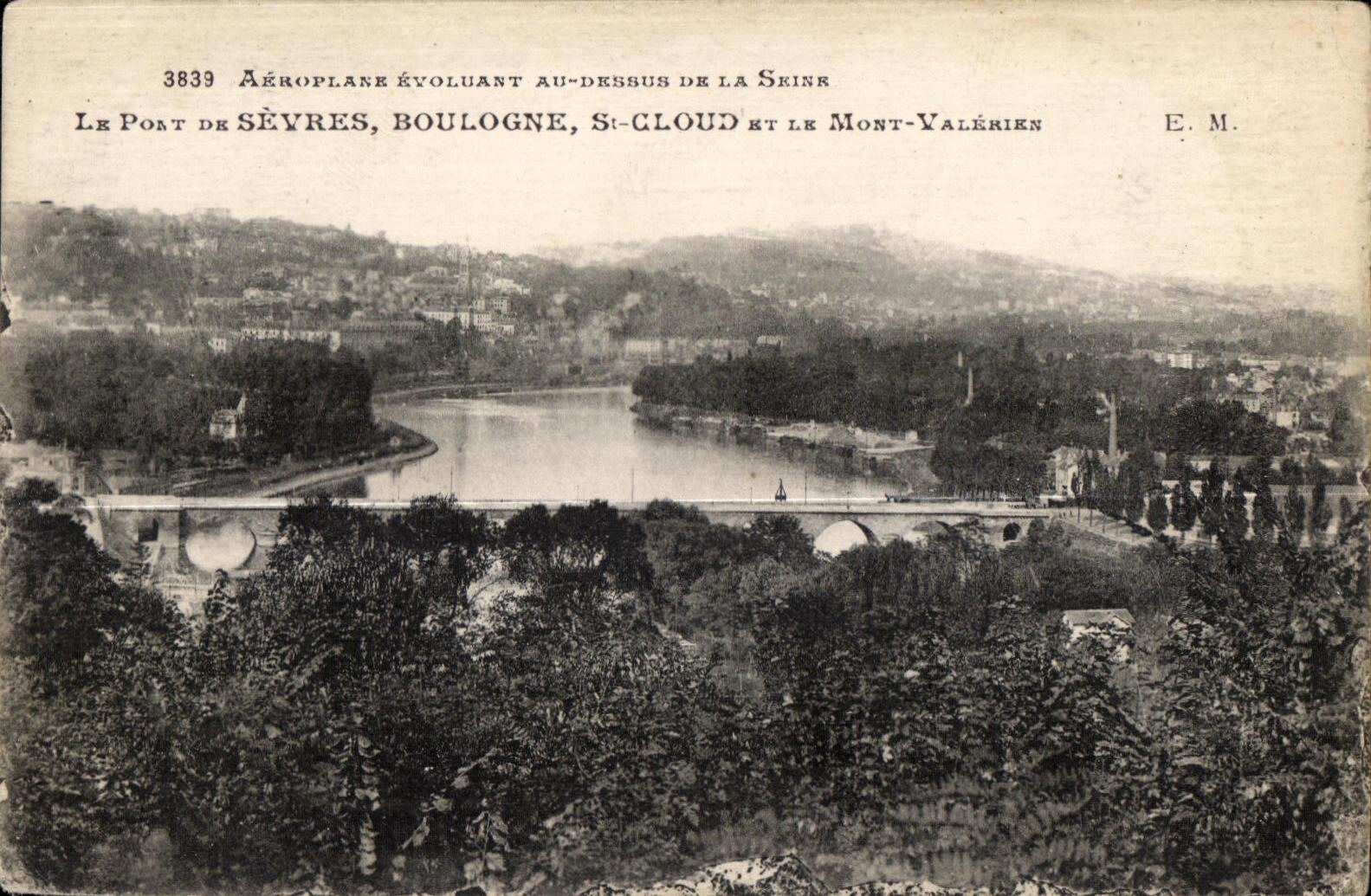 CPA Arroplane Rvoluant In Drssus Dr Srinr Lr Bridge Dr Sevres Boulogne St Gloud