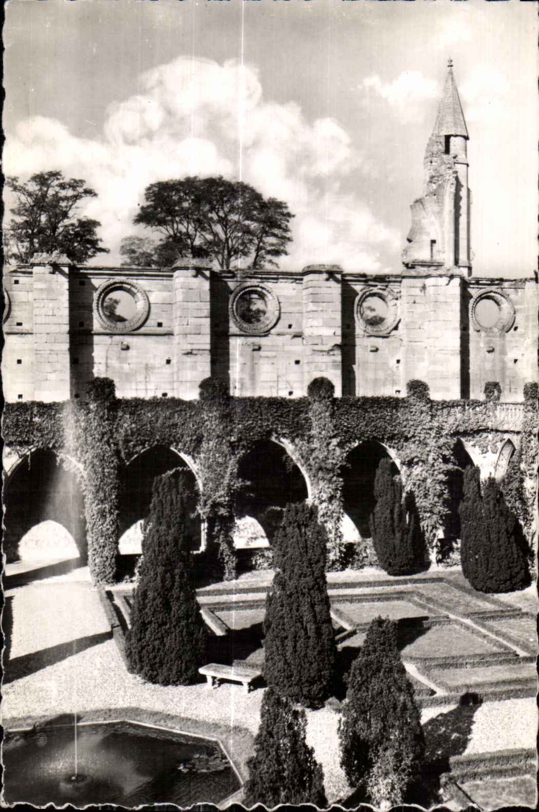 CPSM Abbey of Royaumont Asnieres on Oise the cloister and the turret