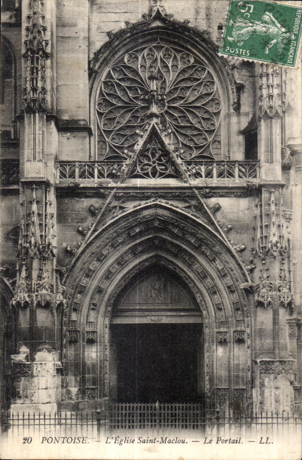 CPA Pontoise Church Saint Maclou la puerta L