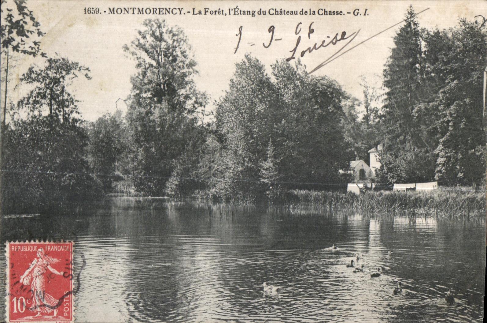 CPA Montmorency the forest Pond of the castle of Hunting GI