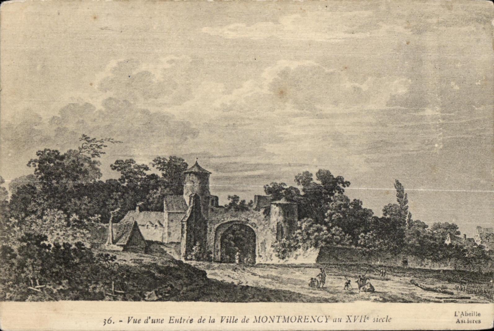 CPA Seen Entrance of the Town of Montmorency year XVII century