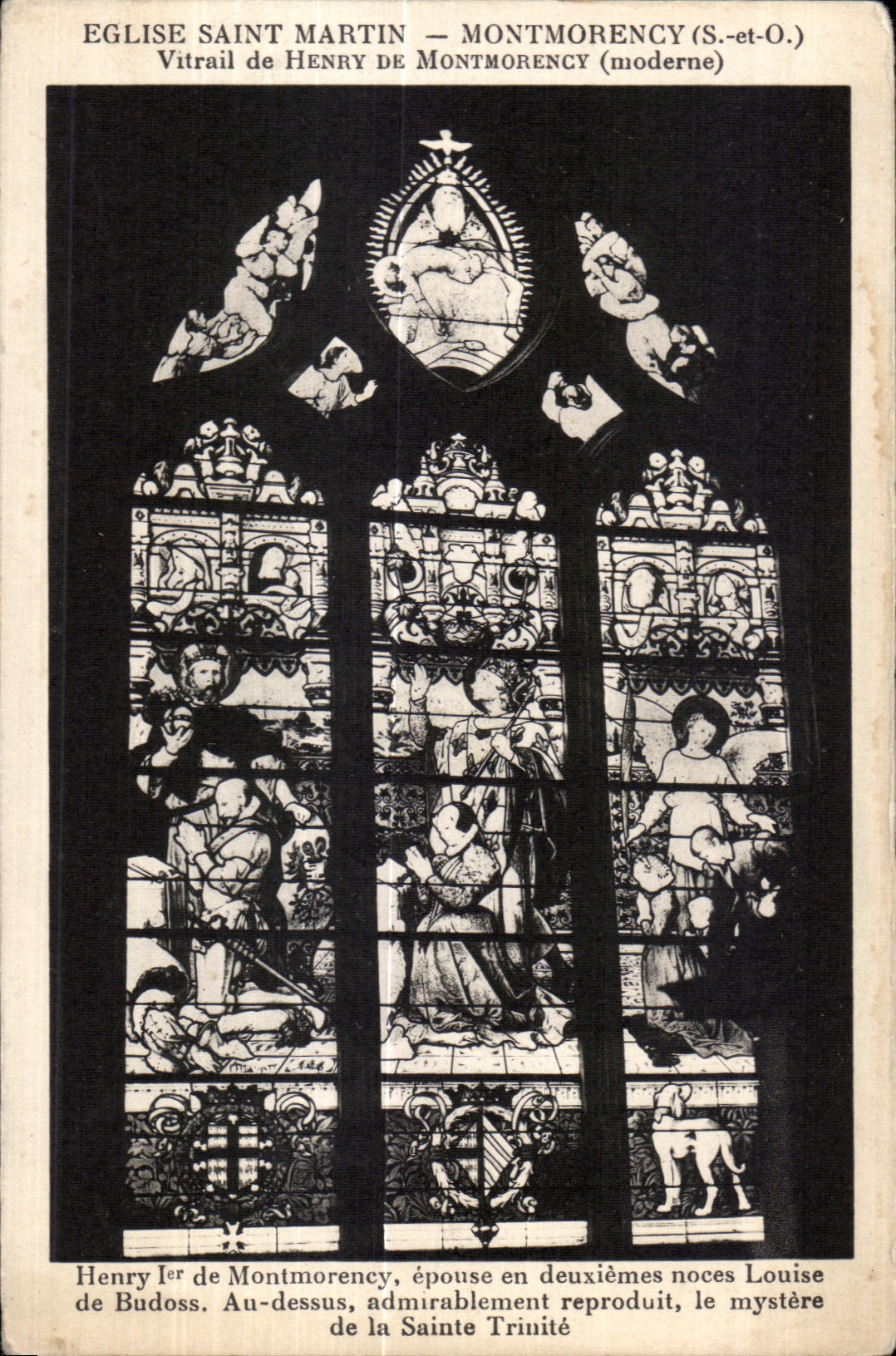 CPA Church saint Martin Montmorency (S and O) Stained glass of Henry De Montmorency (modern)