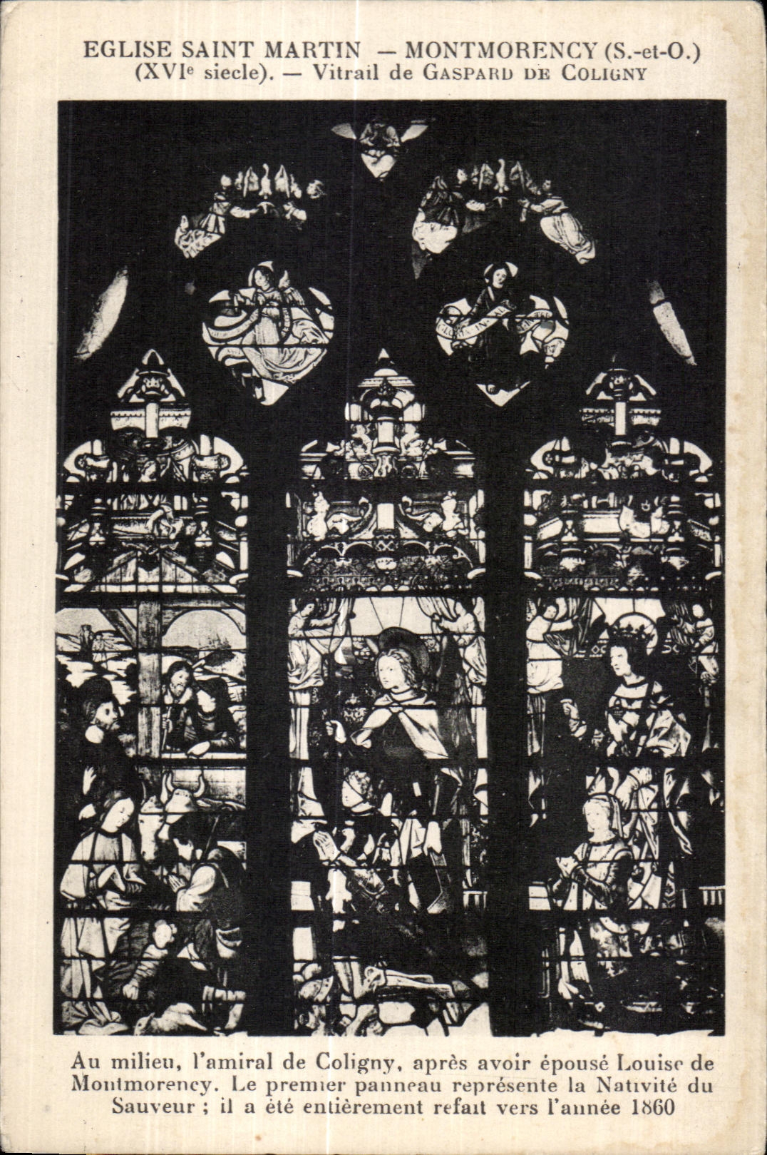CPA Church Saint Martin Montmorency Stained glass of Gaspard De Coligny