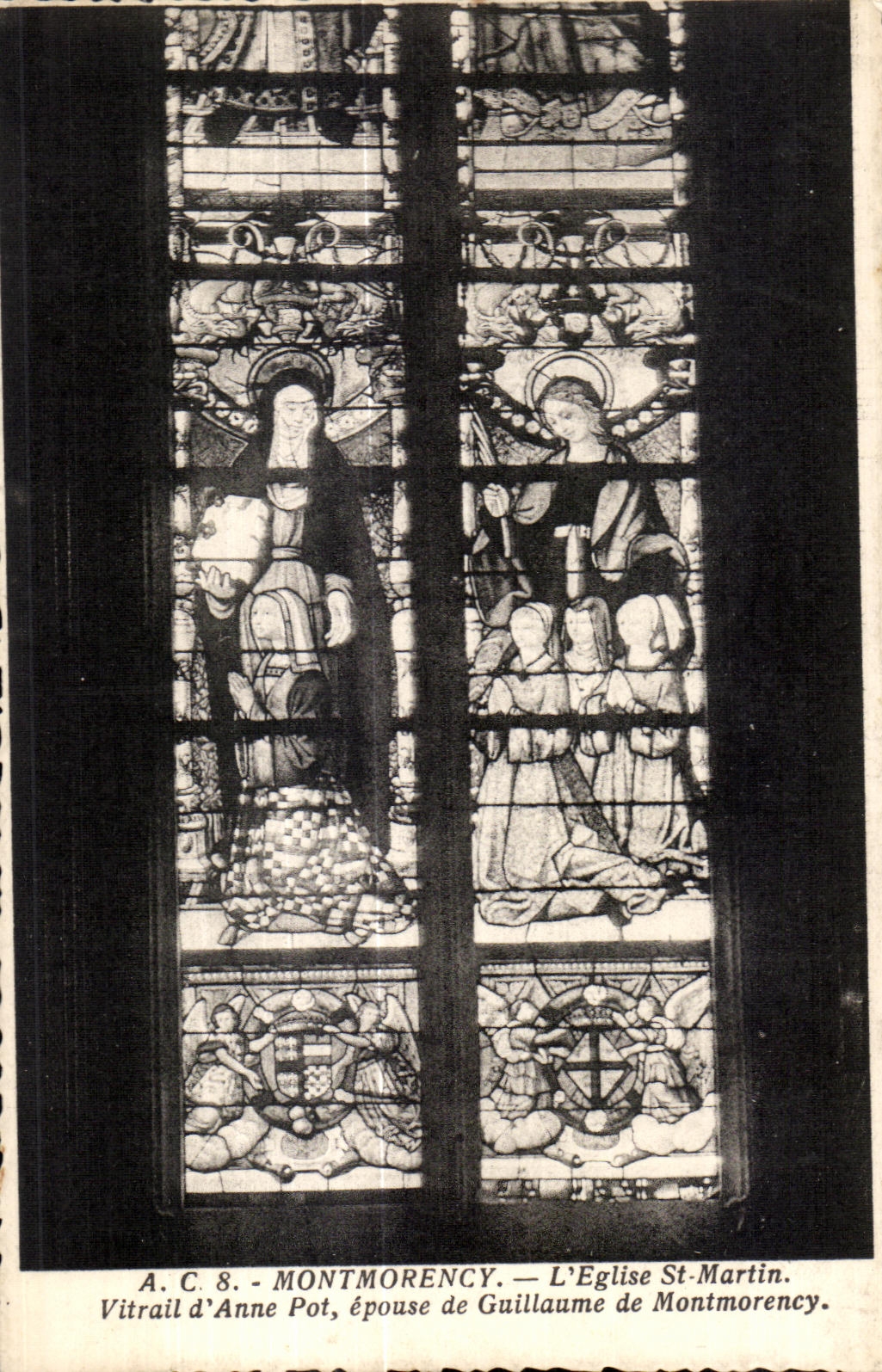 CPA Montmorency Church St Martin Vitrail Anne Pot marries of Guillaume de Montmorency