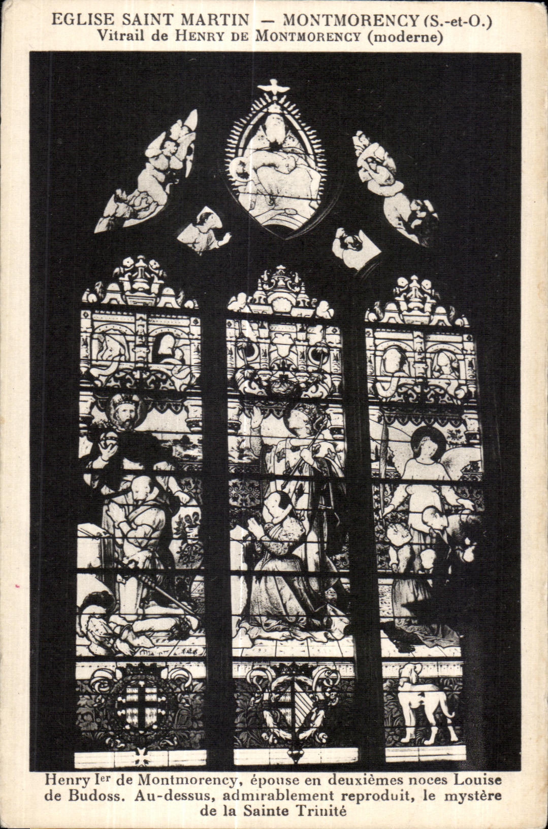 CPA Eglish Saint Martin Montmorency (S and-O) Stained glass of Henry De Montmorency (modern)
