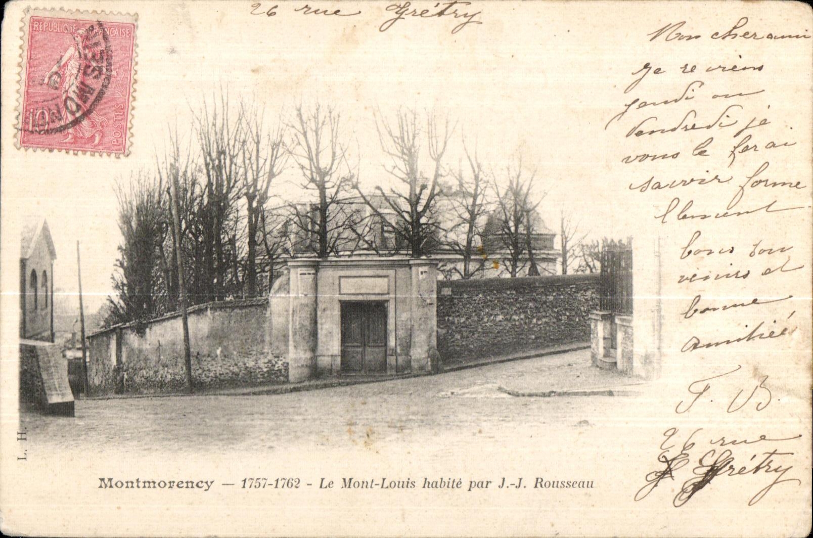 CPA Montmorency 1757 the 1762 Louis Mount lives by J J Rousseau