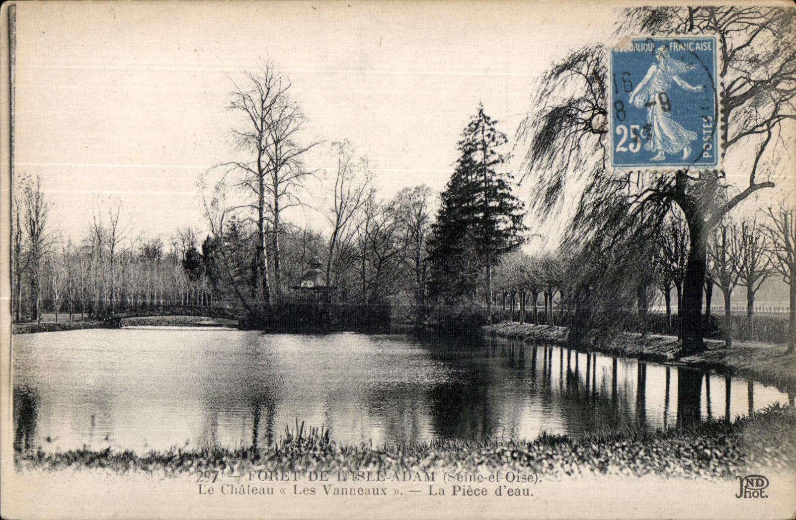 Taladro de CPA de la isla AdAn (el Seine y el Oise) los chorlitos del castillo el agua de la pieza
