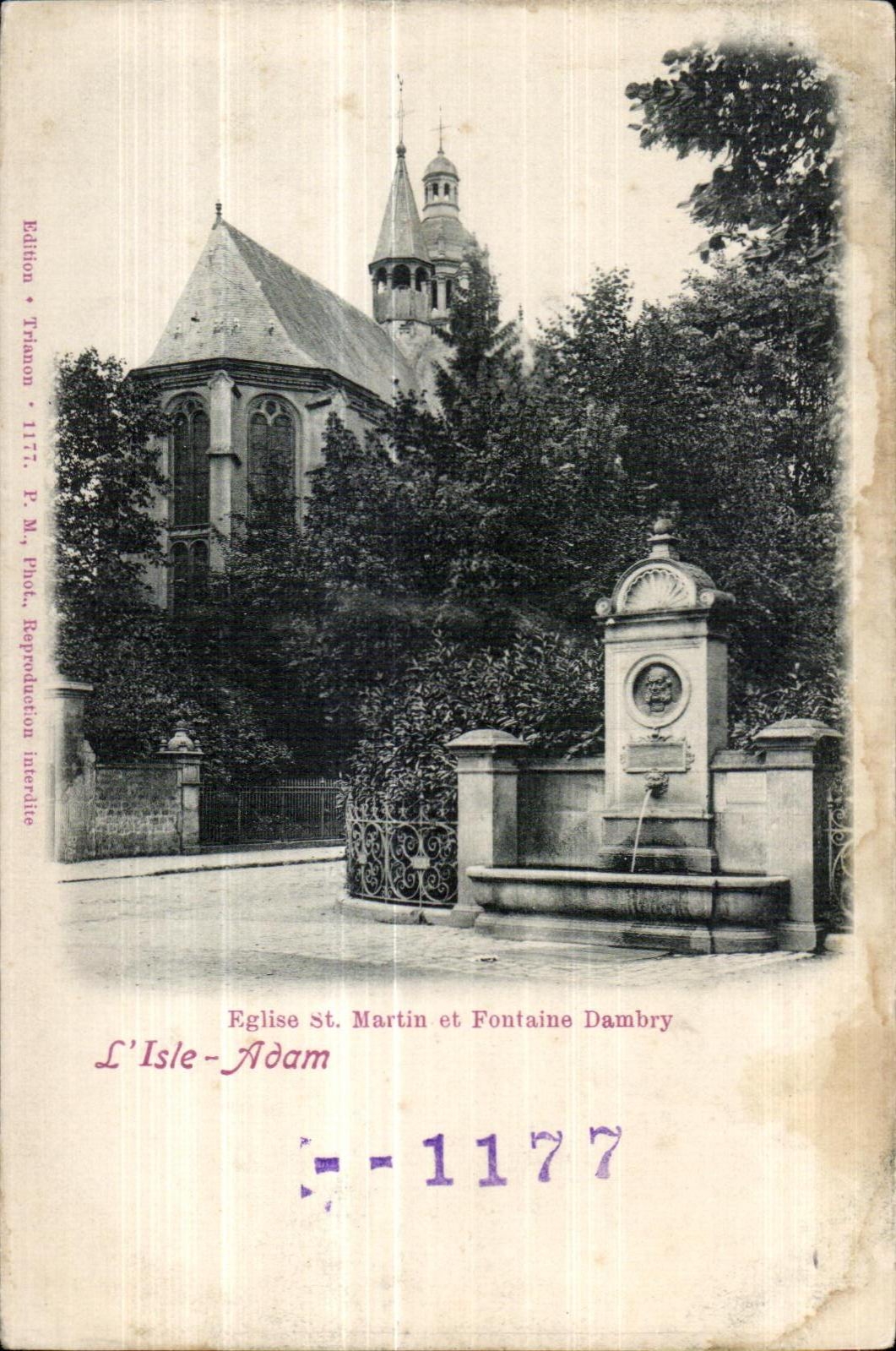 CPA Church St Martin and fountain dambry isle Adam