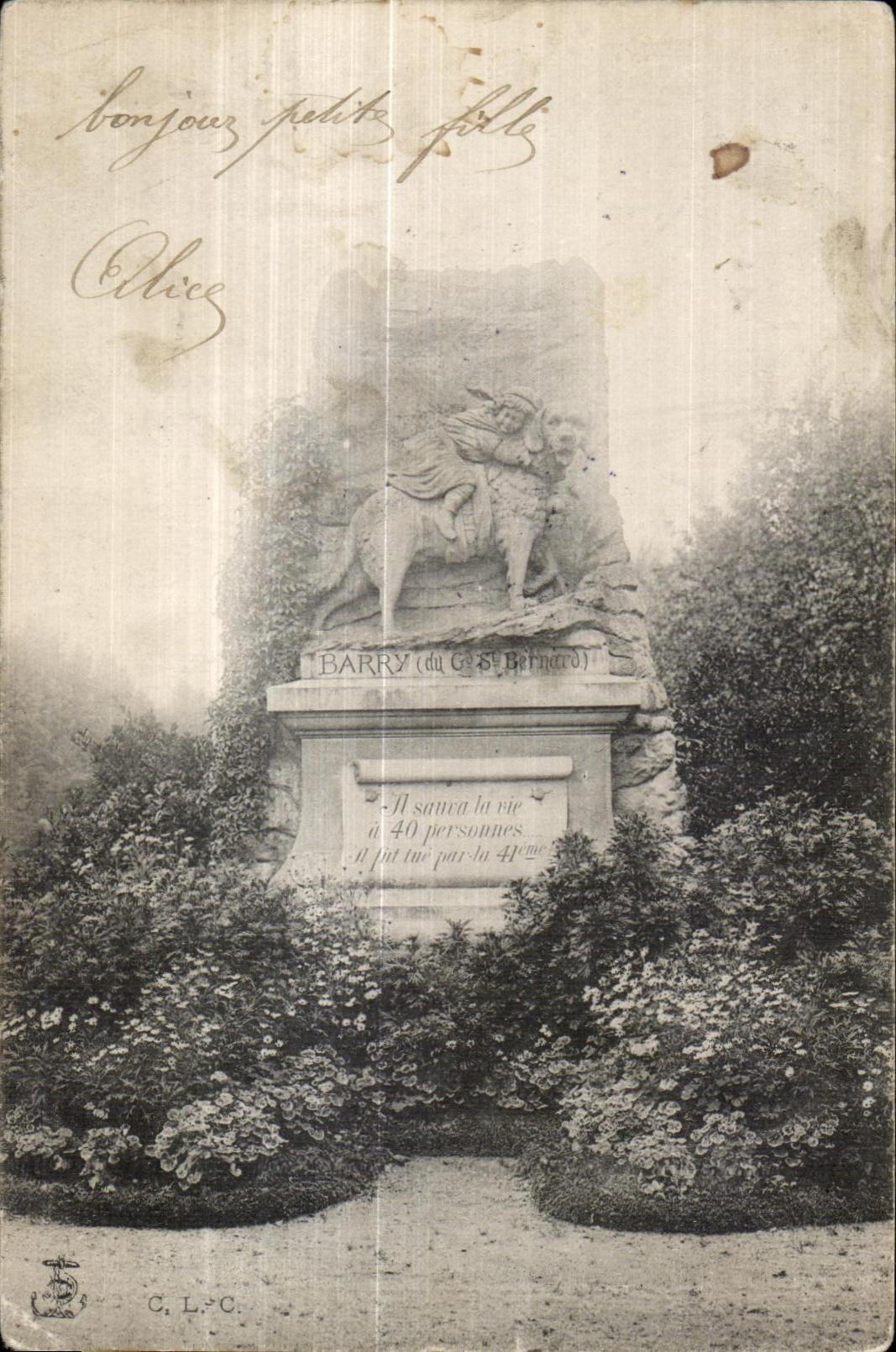 CPA Asnieres Cemetery of the dogs Barry St Bernard