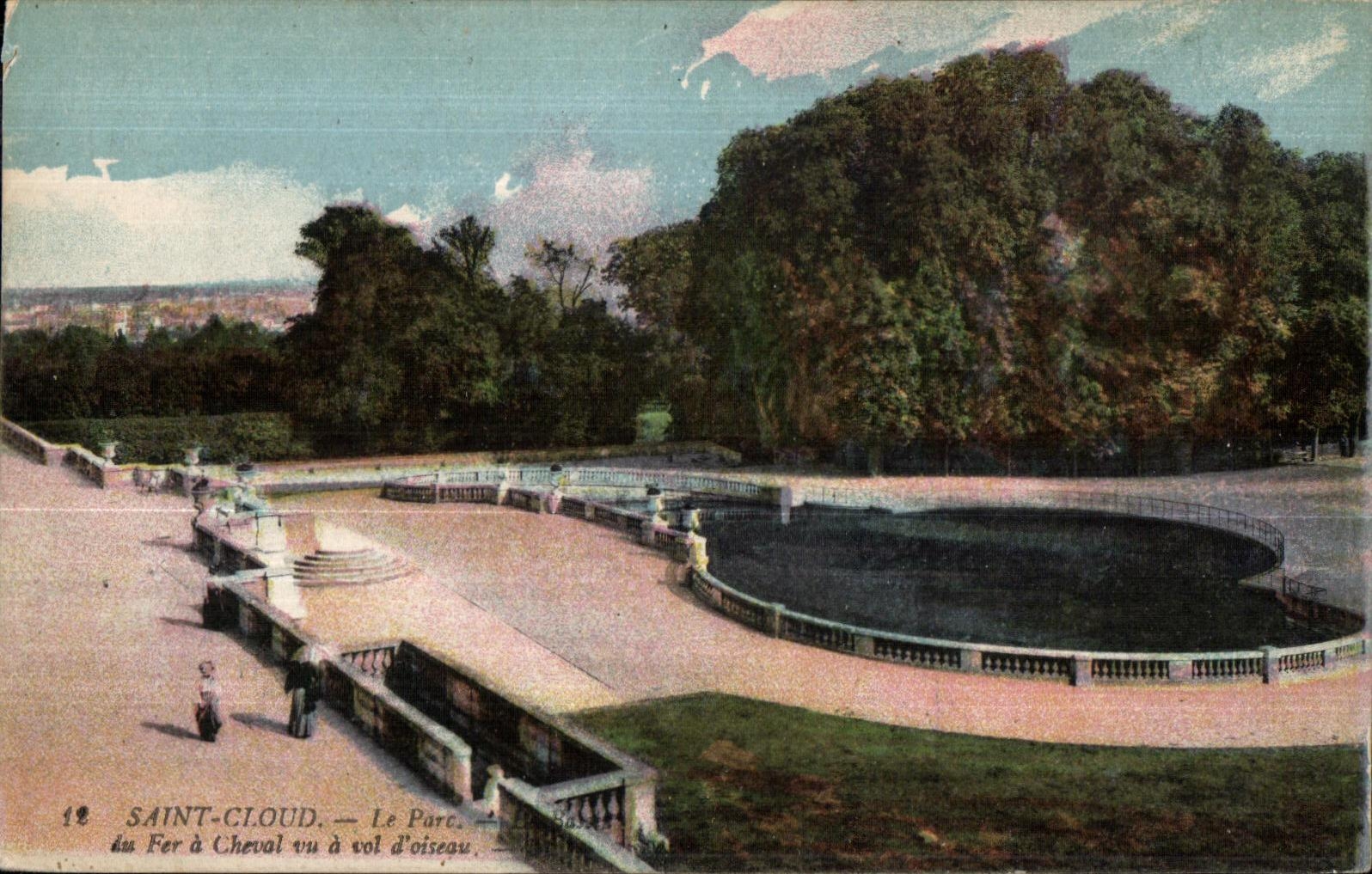 CPA Saint Cloud Le Pare Fer a Cheval Vu a Vol d oiseau