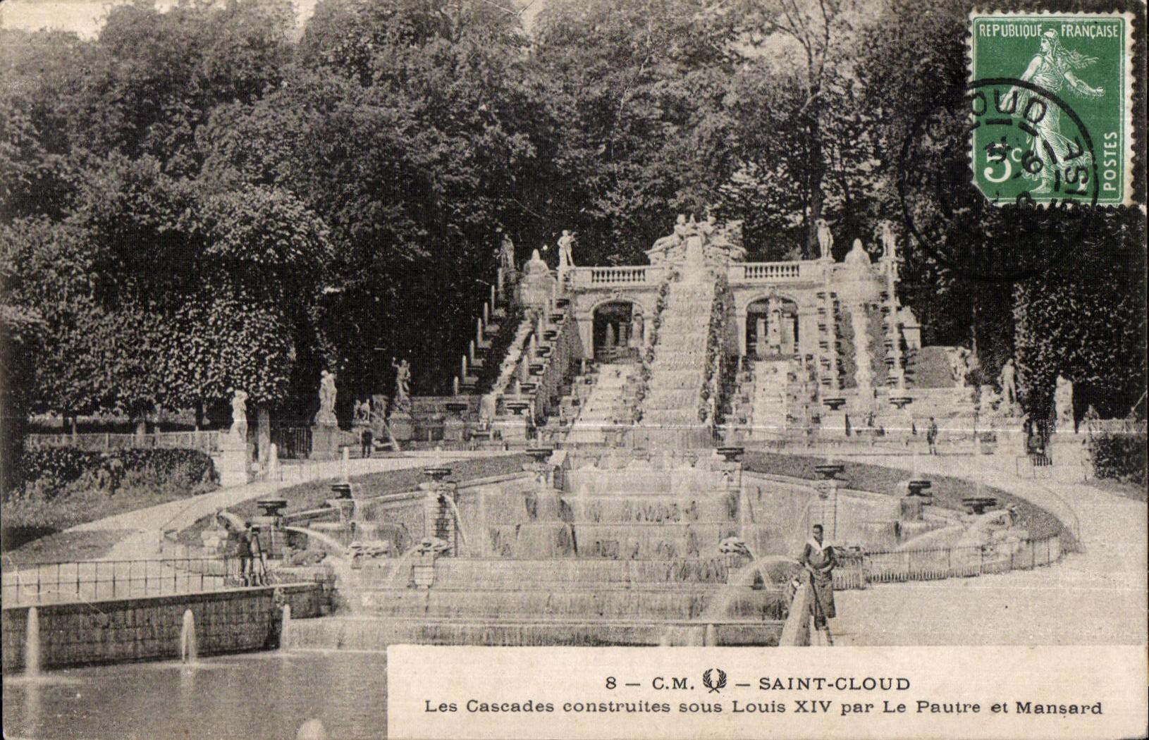 CPA Saint Cloud Les Cascades Construites sous Louis XIV Par Le Pautre et Mansard