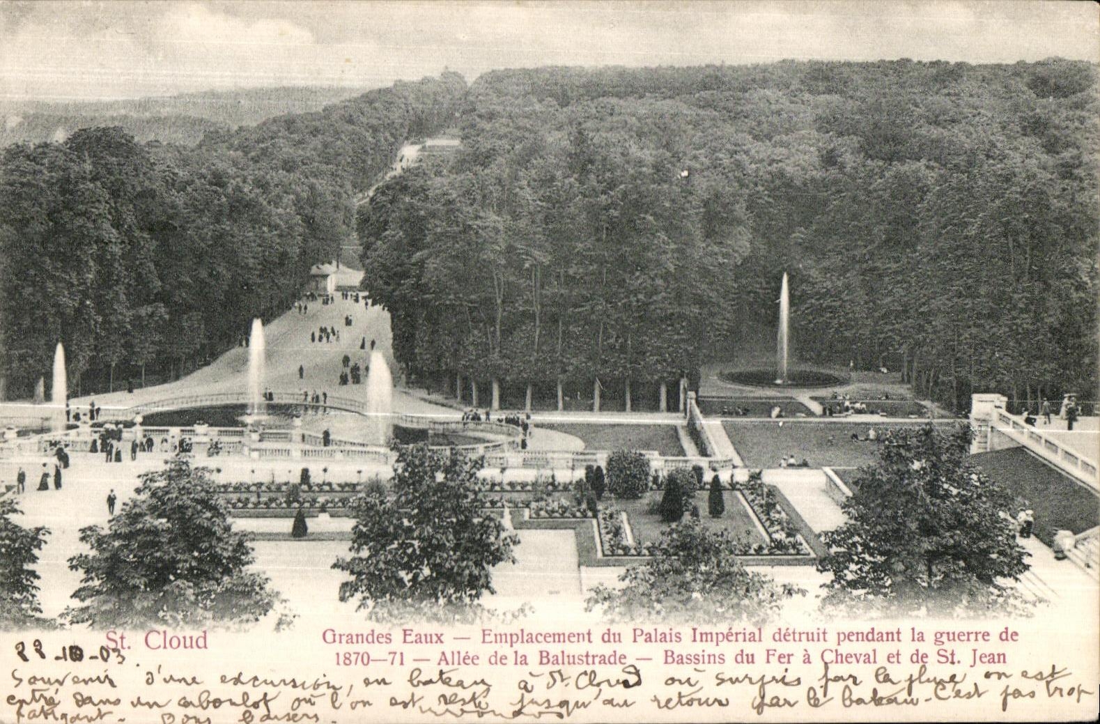 CPA Grands Eaux Emplacemant Du Palais Imperial Detruit Pendant La Guerre De