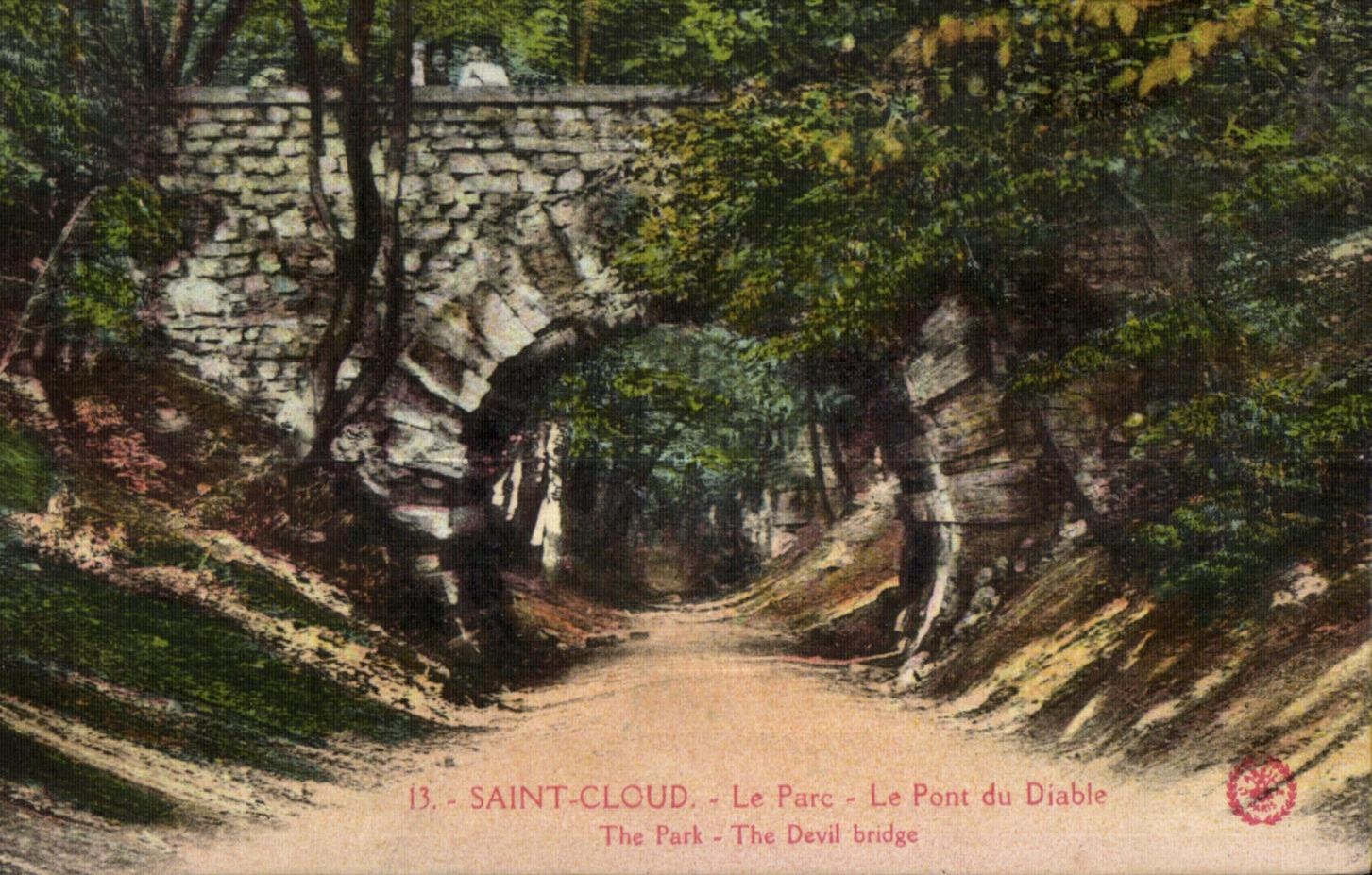 CPA Saint Cloud Le Parc Le pont du diable