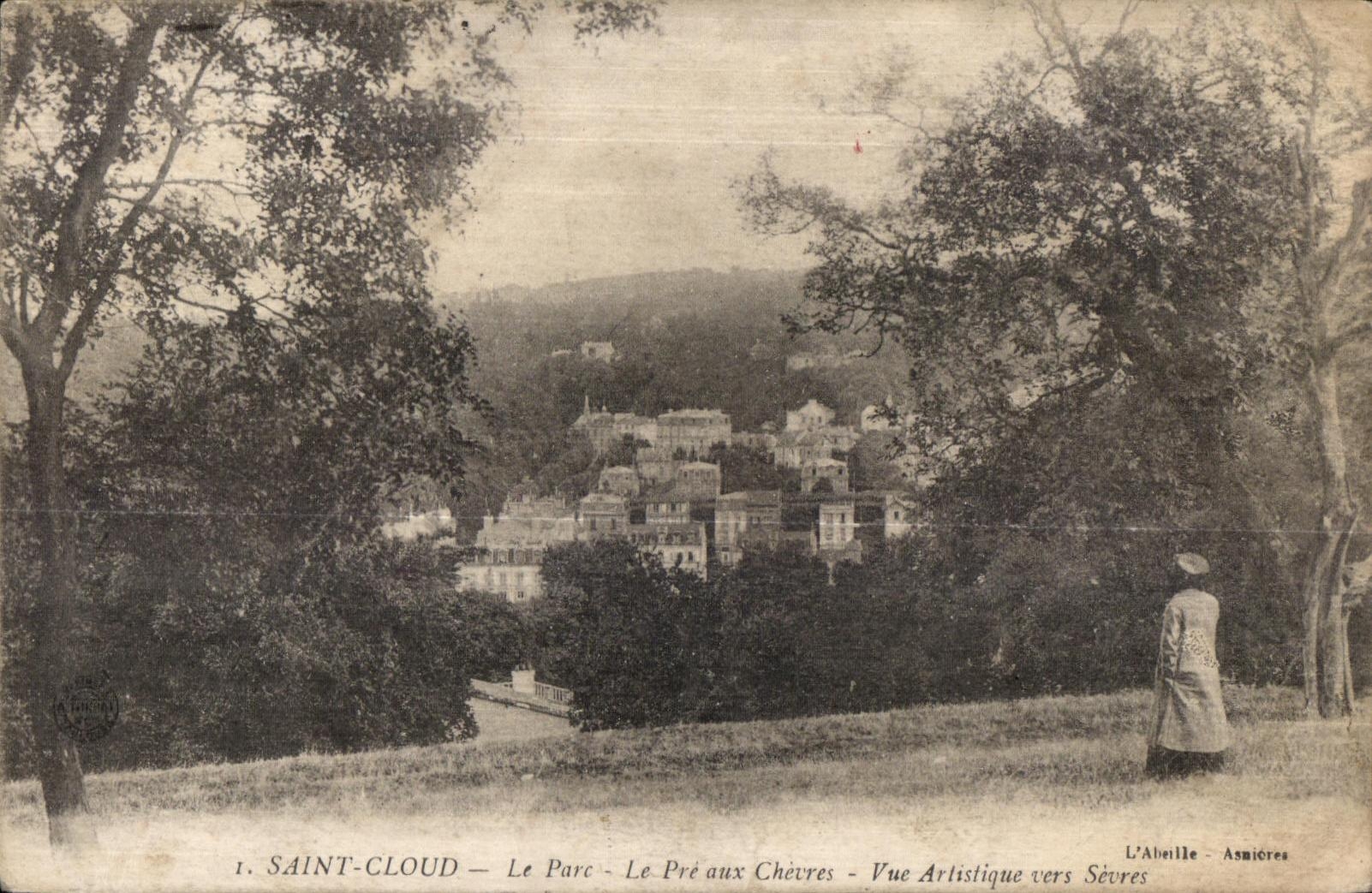 CPA Saint Cloud the Park the Pre one with the Goats Separate Goat Chevre