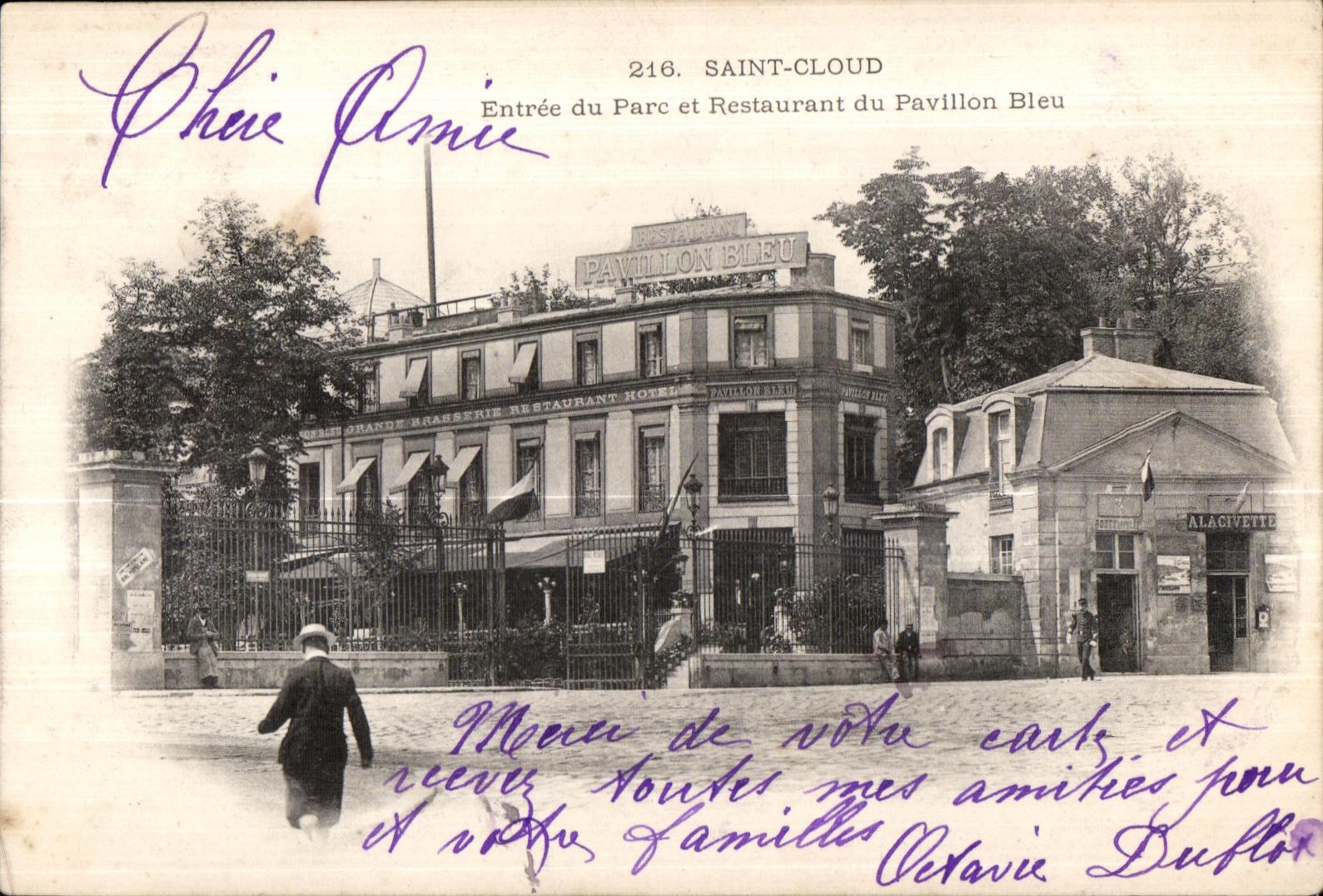 CPA Saint Cloud Entree du Pare et Restaurant du Pavilllon Bleu