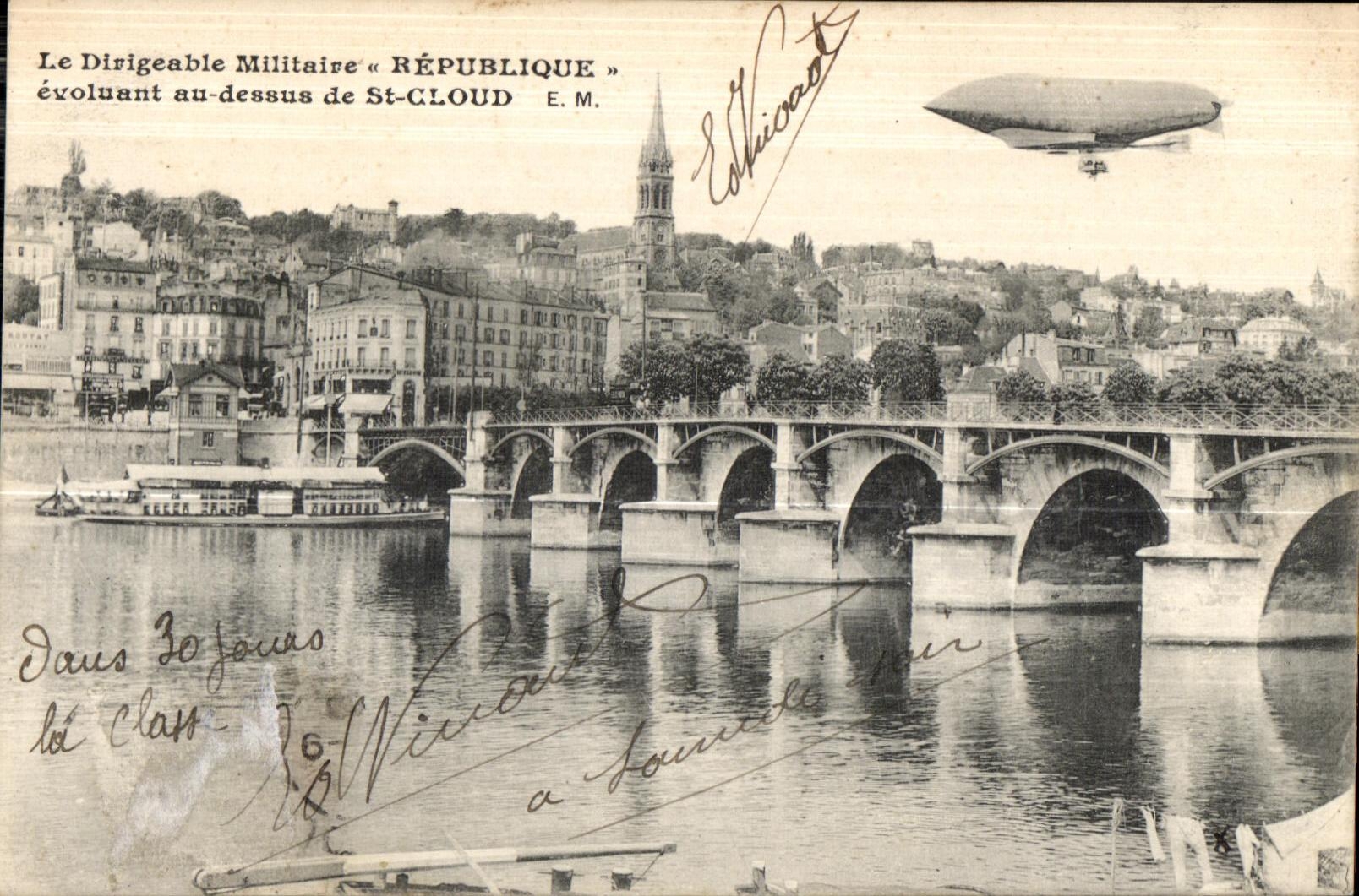 CPA the Military Airship Republic evolving/moving with top SAINT CLOUZeppelin Airship