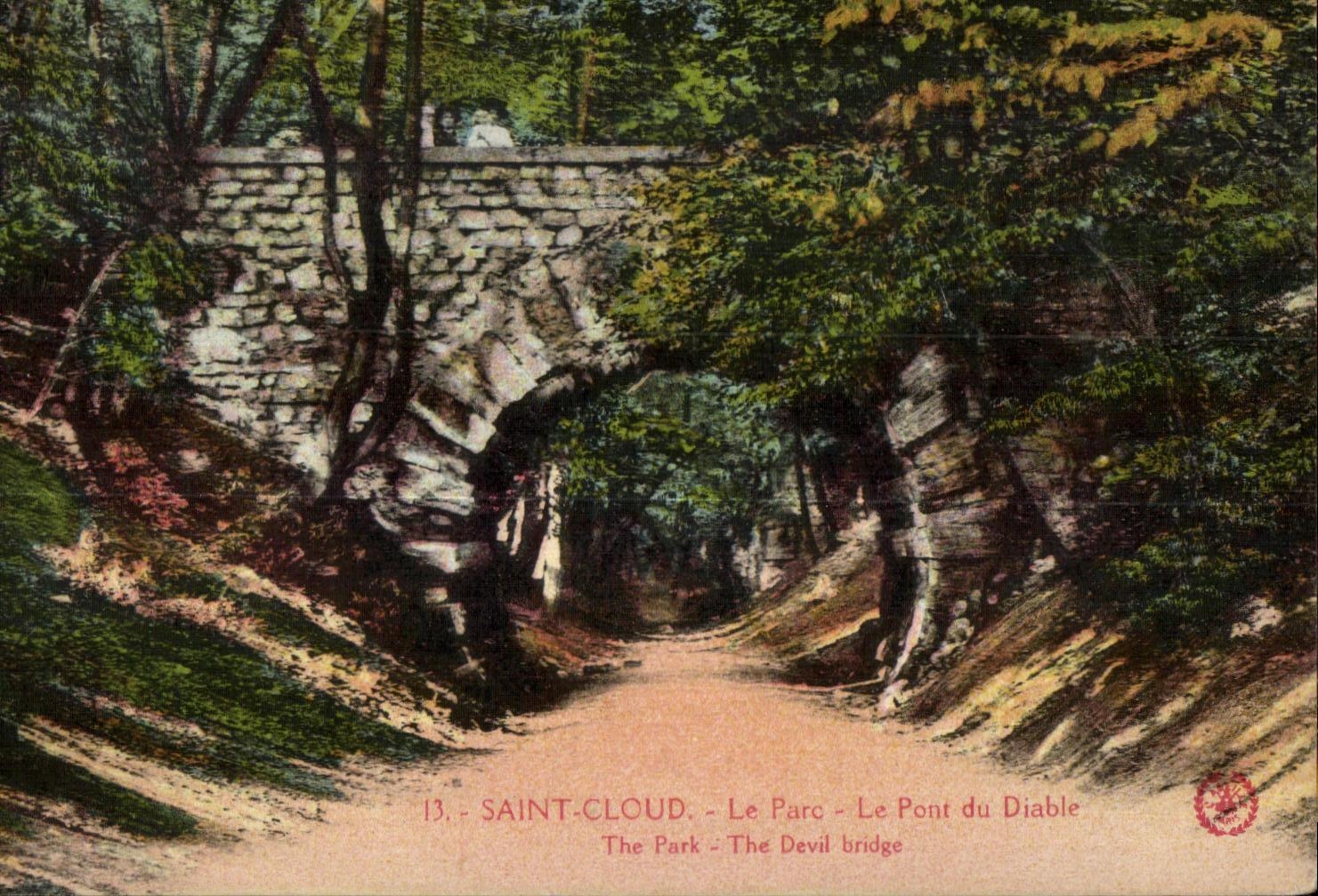 CPA Saint Cloud Le Parc Le Pont du Diable